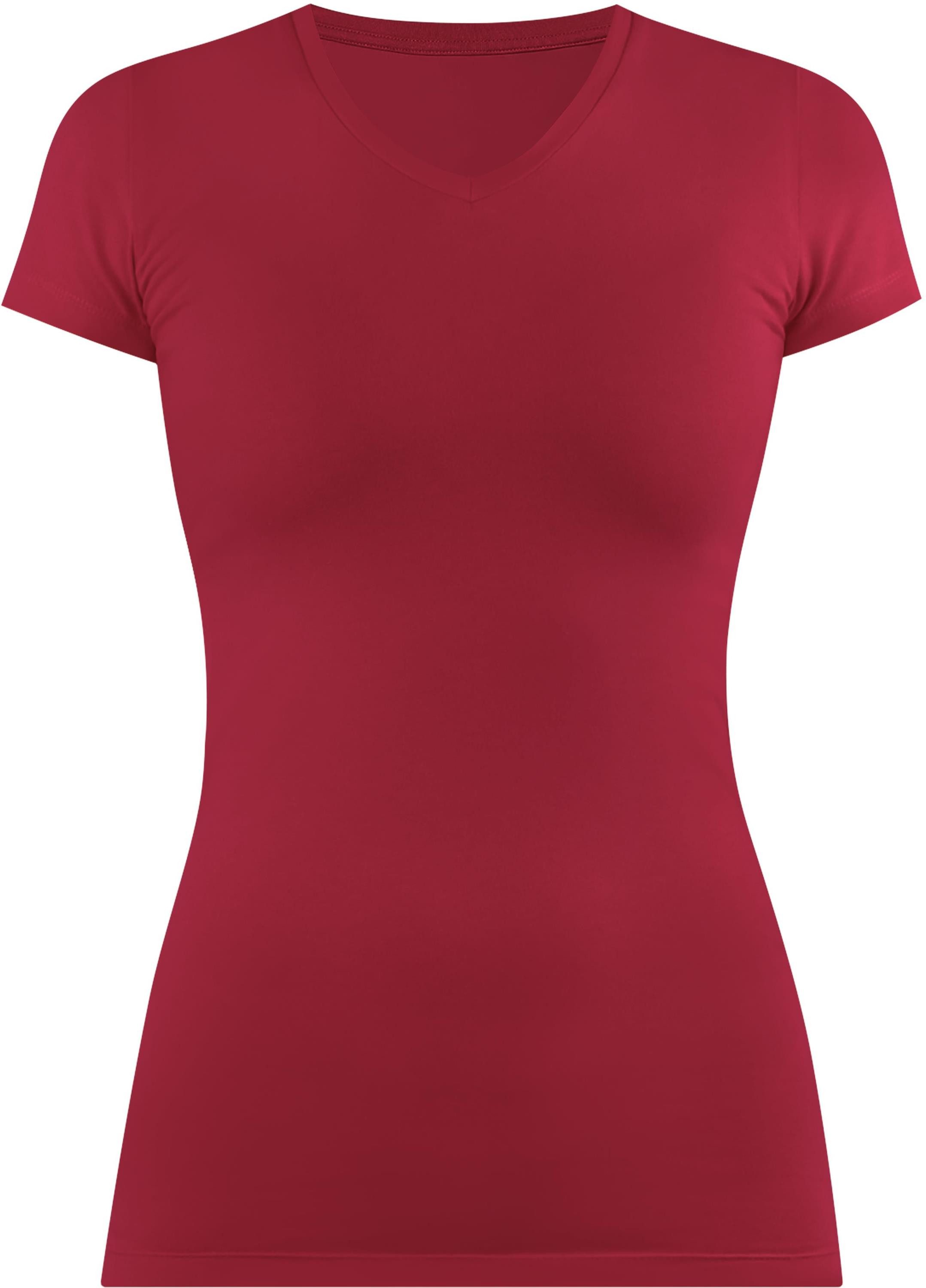 normani Kurzarmshirt Figurbetontes T-Shirt mit V-Ausschnitt günstig online kaufen