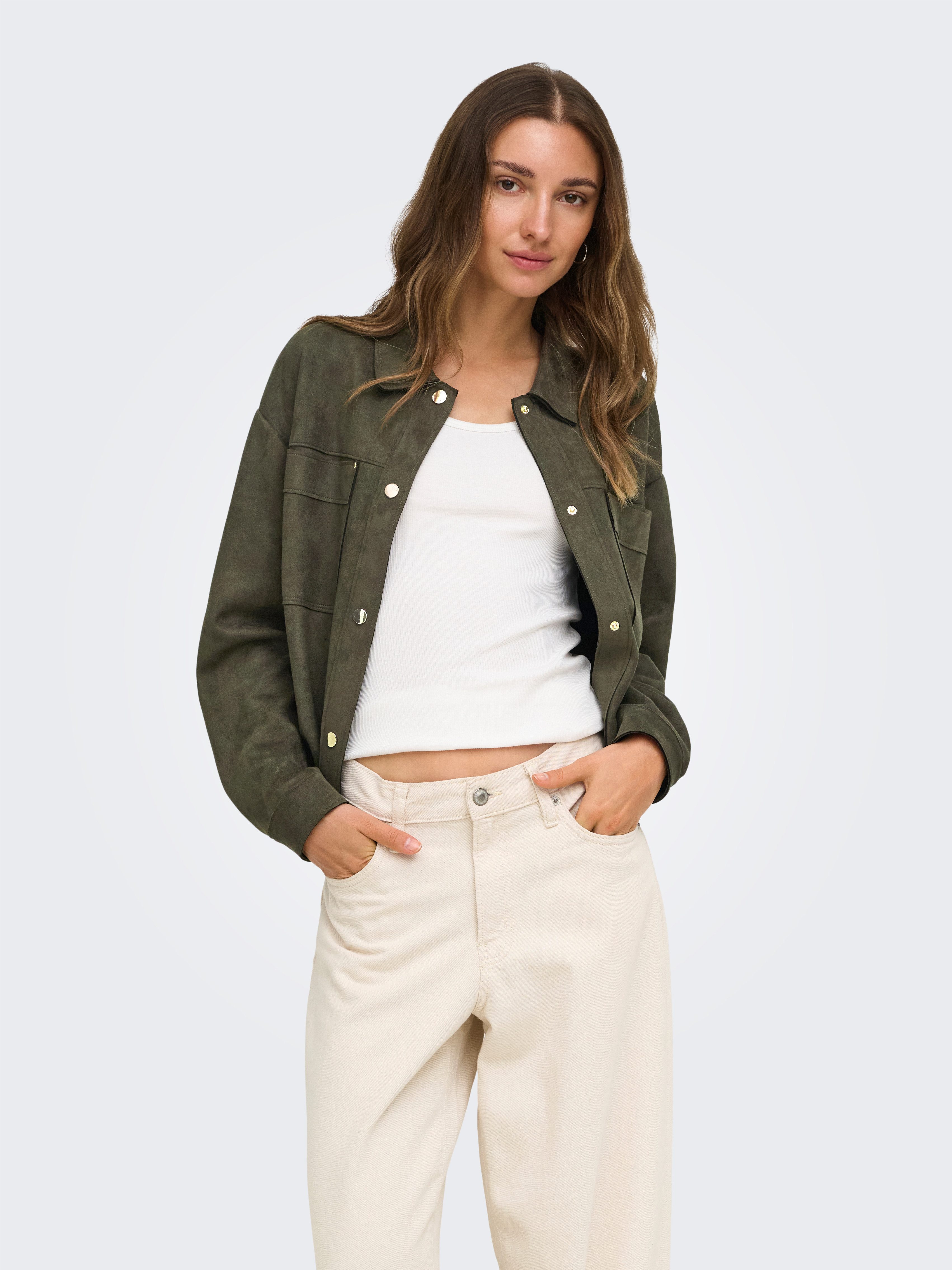 JDY Hemdbluse JDYJULLE L/S FAKE SUEDE SHIRT JRS NOOS Kunstfaser, regular fit
