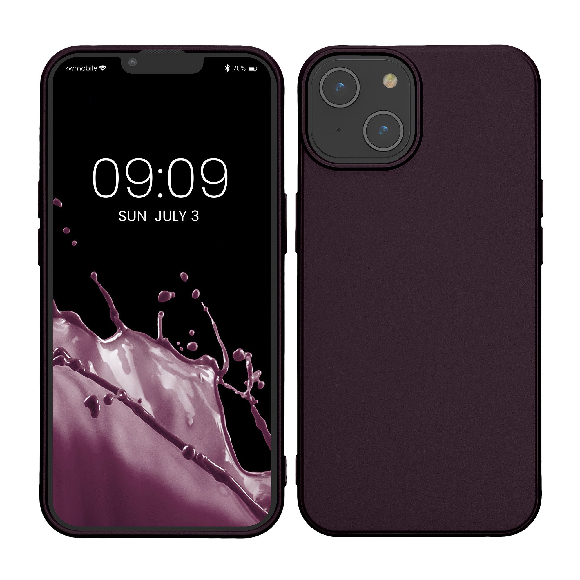 kwmobile Handyhülle Case für Apple iPhone 14, Hülle Silikon metallisch schimmernd - Handyhülle Cover