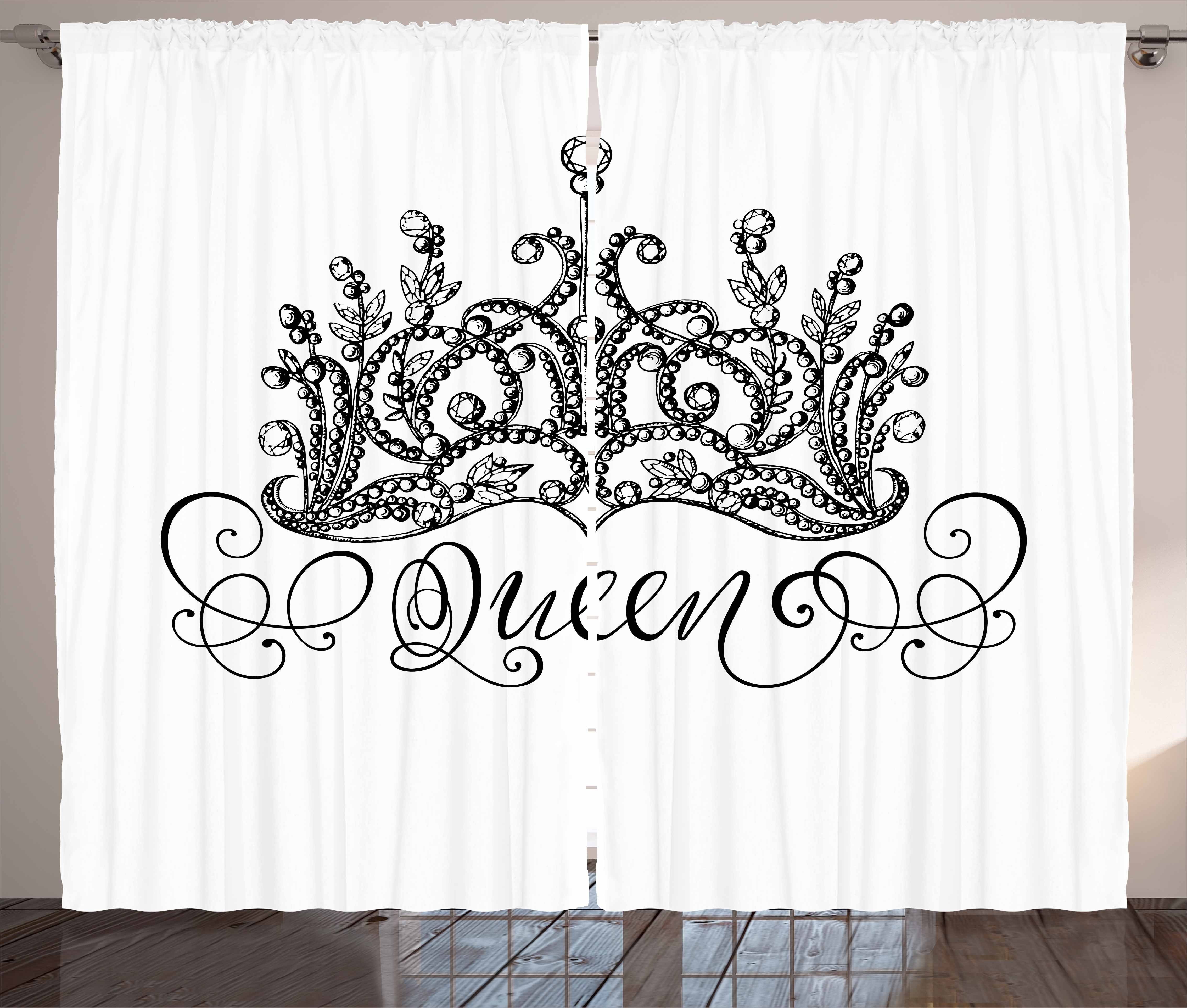 Beschriftung und Haken, Kräuselband mit Gardine Schlaufen Barock Abakuhaus, Schlafzimmer Königin Vorhang Crown