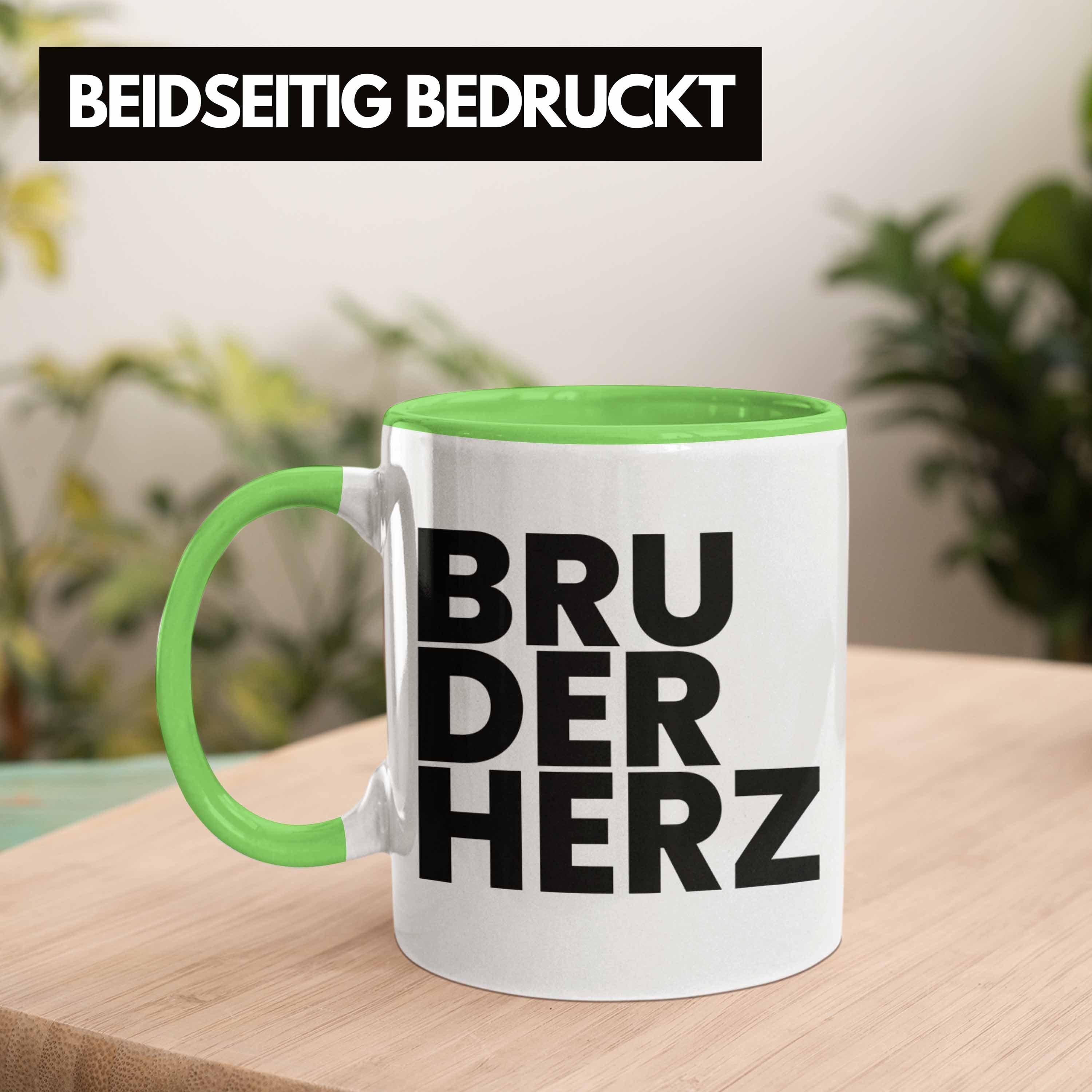Bester Trendation Grün Geschenkideen Tasse Weihnachten Lustig Bruderherz - Erwachsen Bruder Tasse Trendation Geburtstag Geschenk