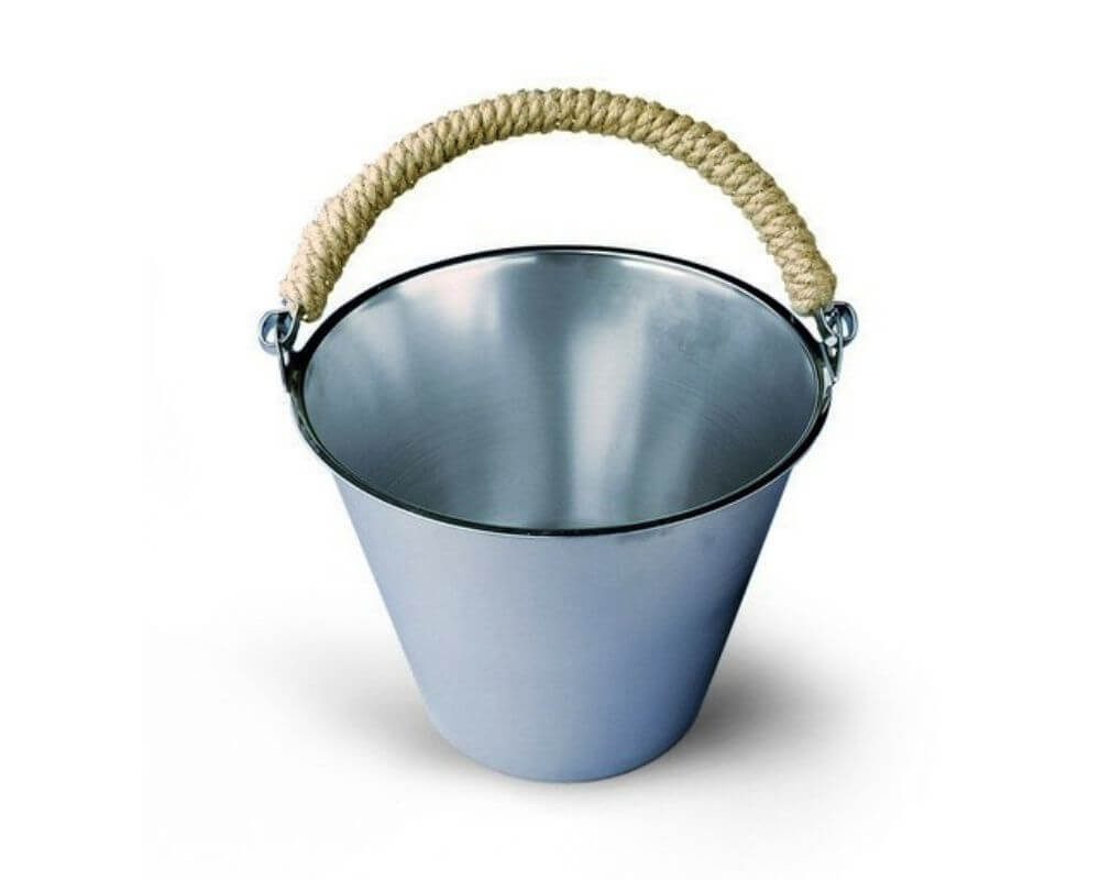 Finnsa® GmbH Aufgusstopf Sauna-Eimer Edelstahl Inhalt 8 Liter