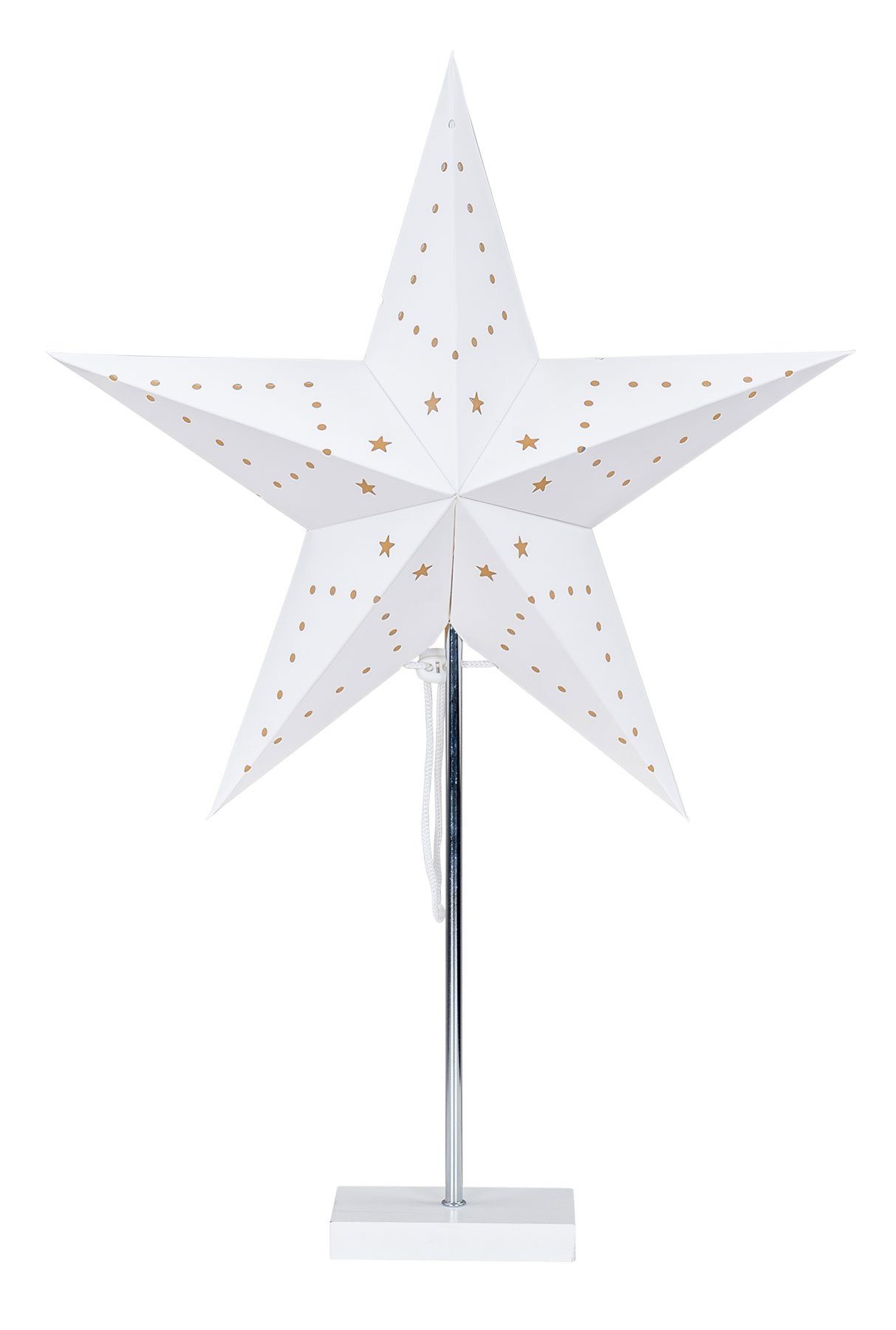 Levandeo® LED Stern, LED Stern Weiß H60cm mit Standfuß Weihnachten  Leuchtstern Tischdeko | Leuchtfiguren