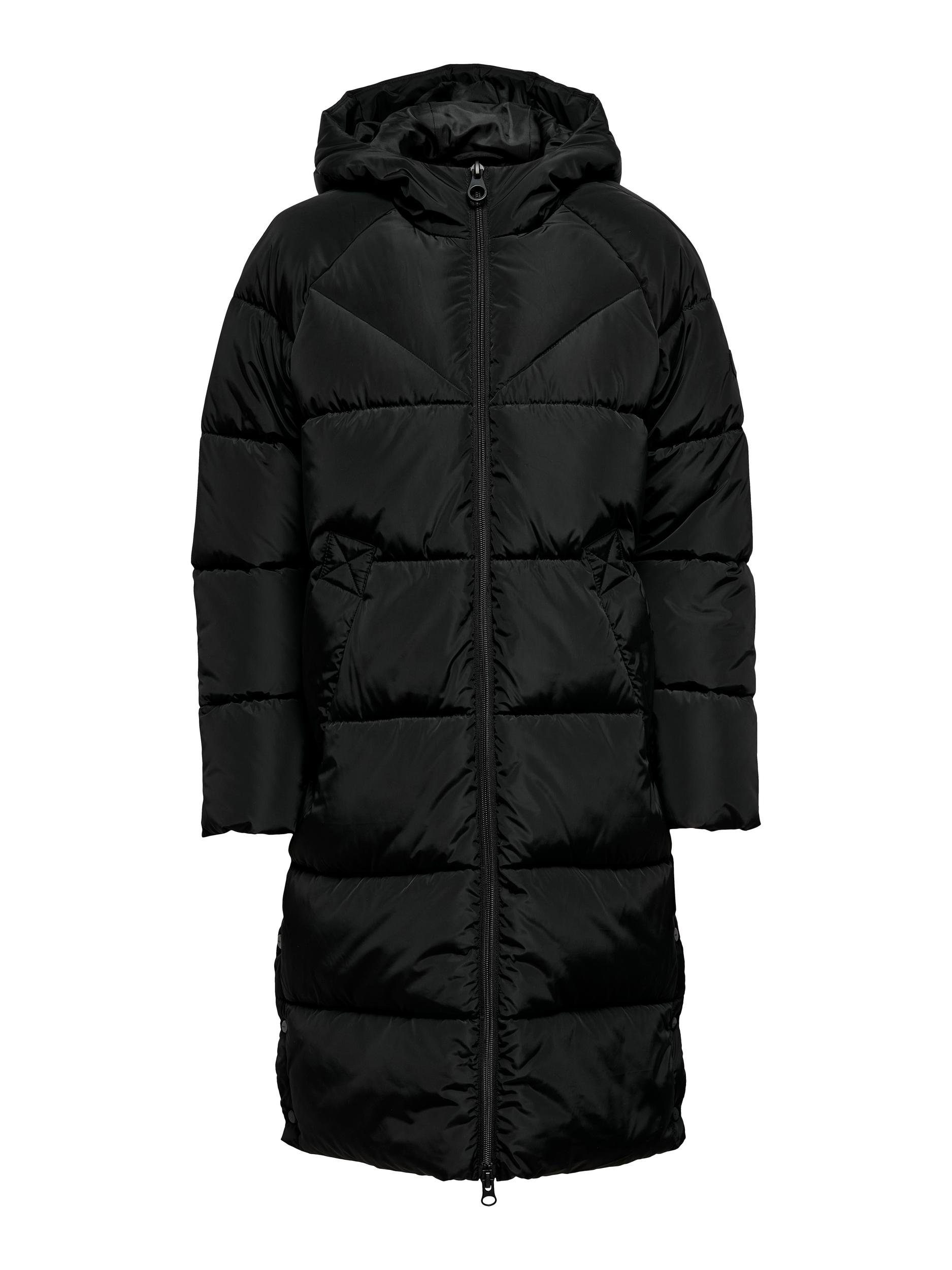 Kapuze Steppmantel COAT LONG PUFFER black ONLY ONLAMANDA mit