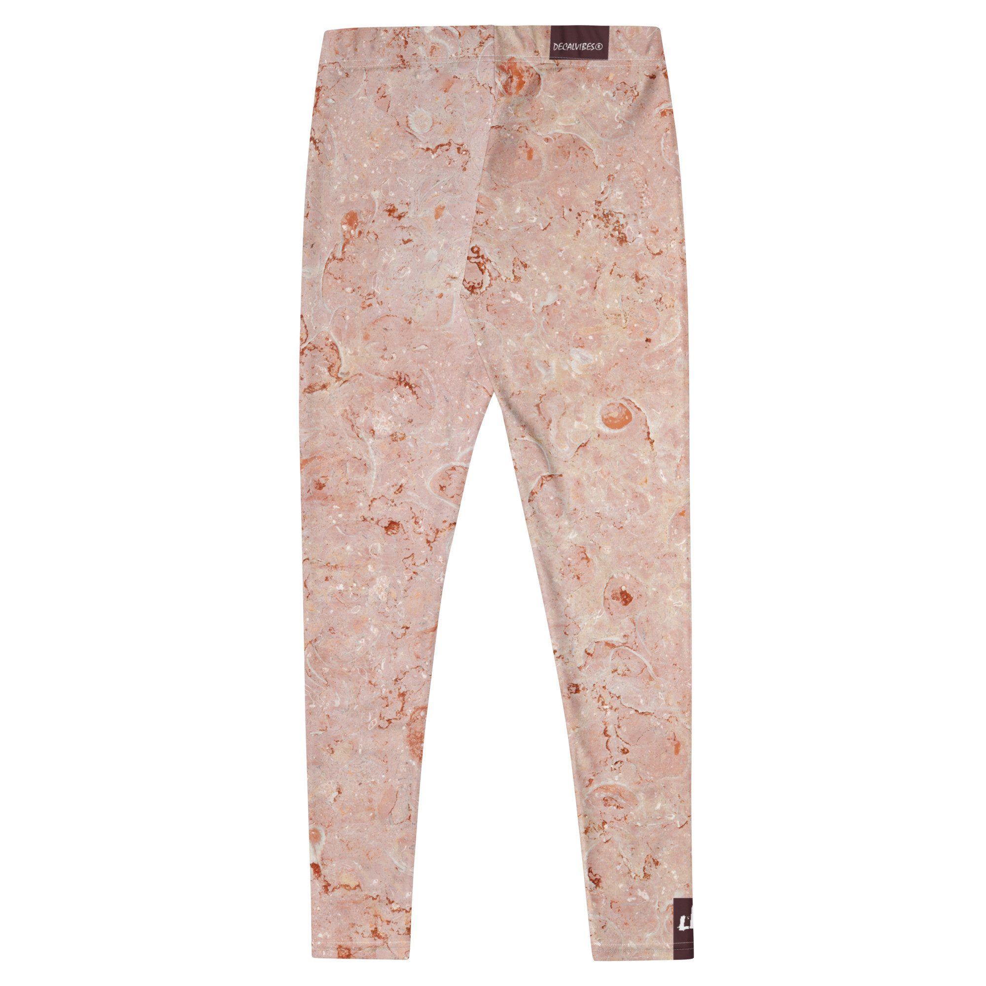 DECALVIBES Funktionsleggings Damen Leggings Basic Red Marmor Blickdicht, 4-Wege-Stretch, elastischer Bund, weiches Material