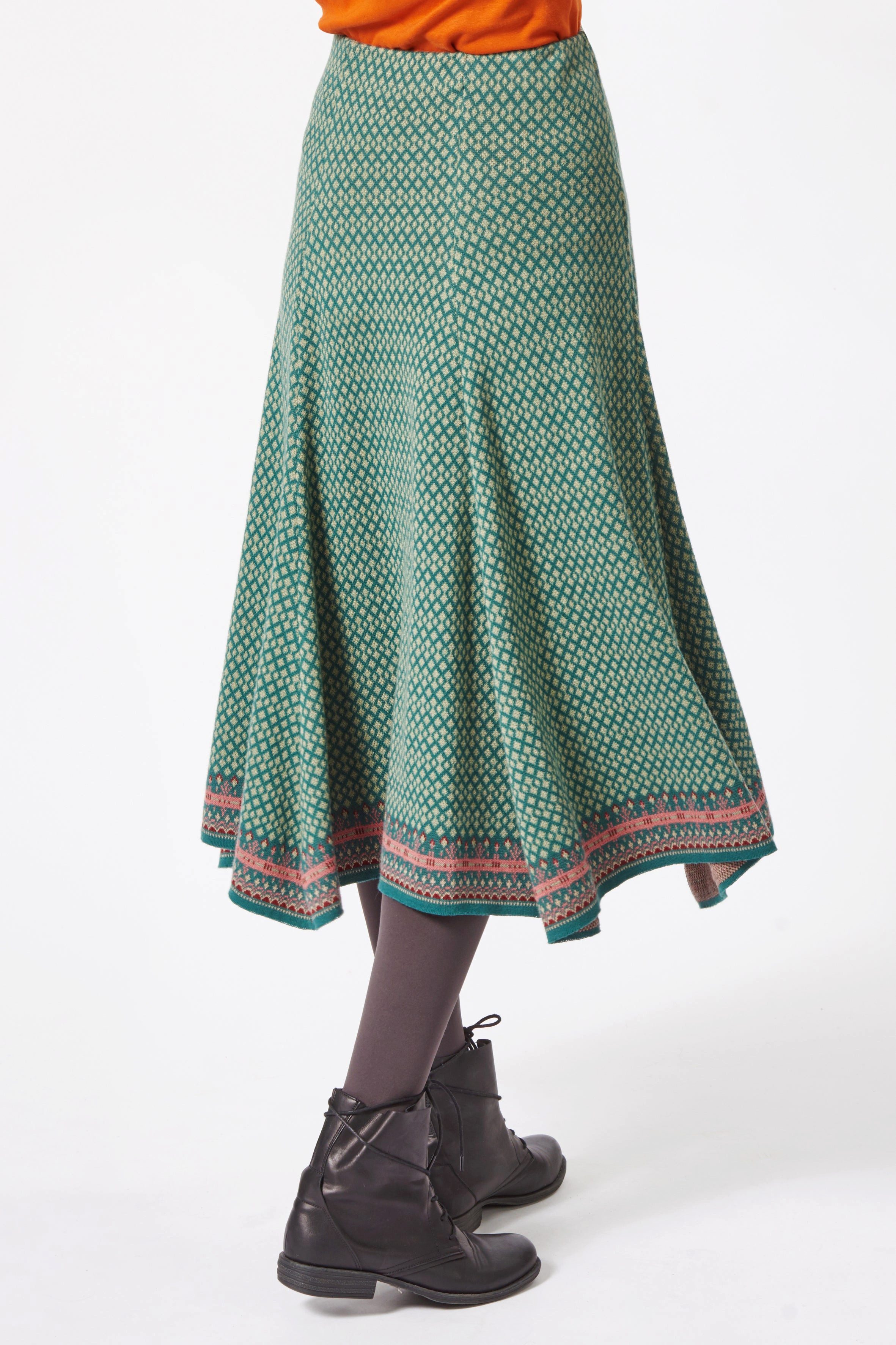 Himalaya Clothing Strickrock Jacquard-Strickrock aus reiner Bio-Baumwolle - forest / XS