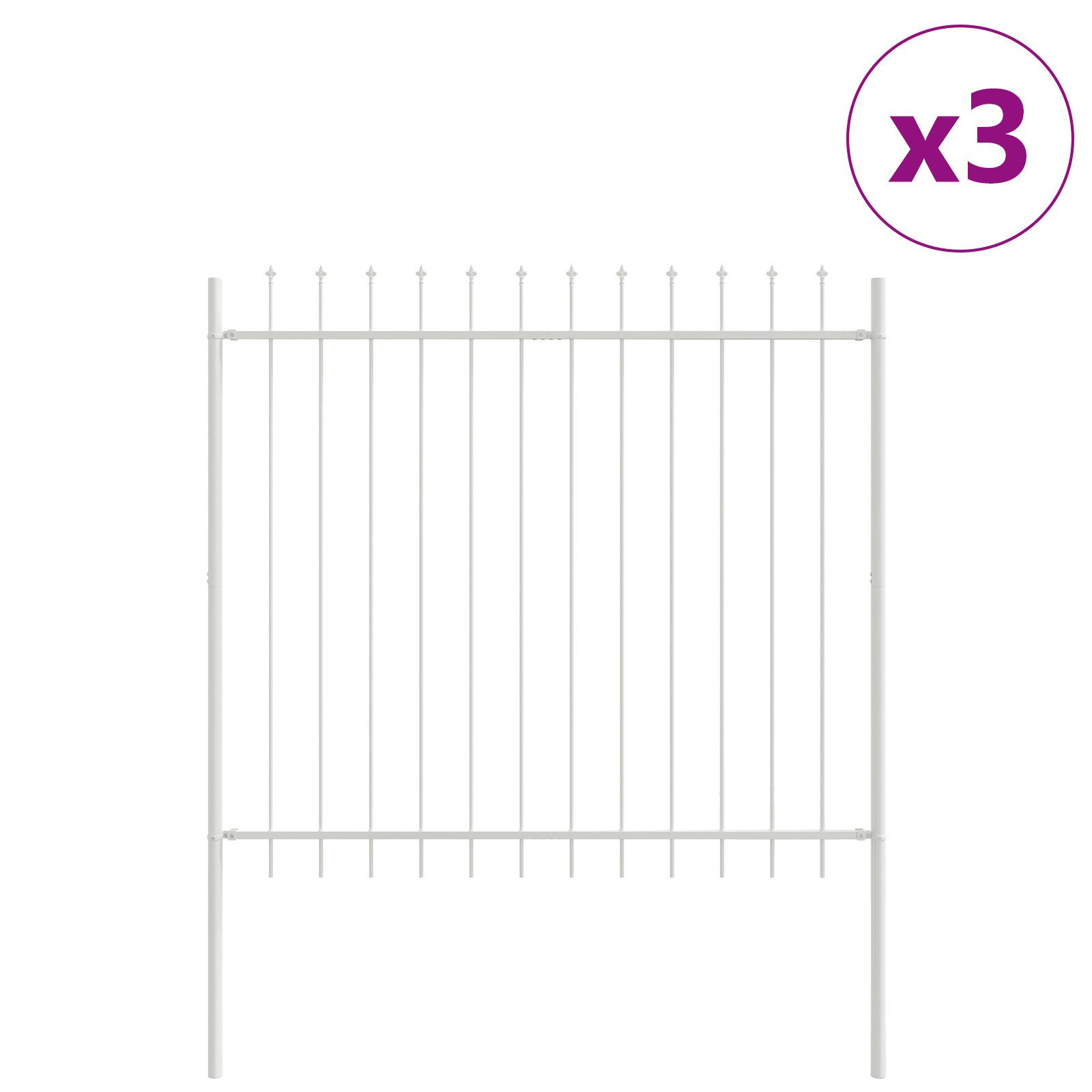 vidaXL Gartenzaun Gartenzaun mit Speerspitzen Weiß günstig online kaufen