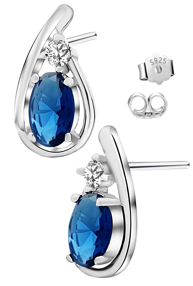 Limana Paar Ohrstecker Ohrringe 925 Silber blau für jeden Tag Freundin Frau günstig online kaufen