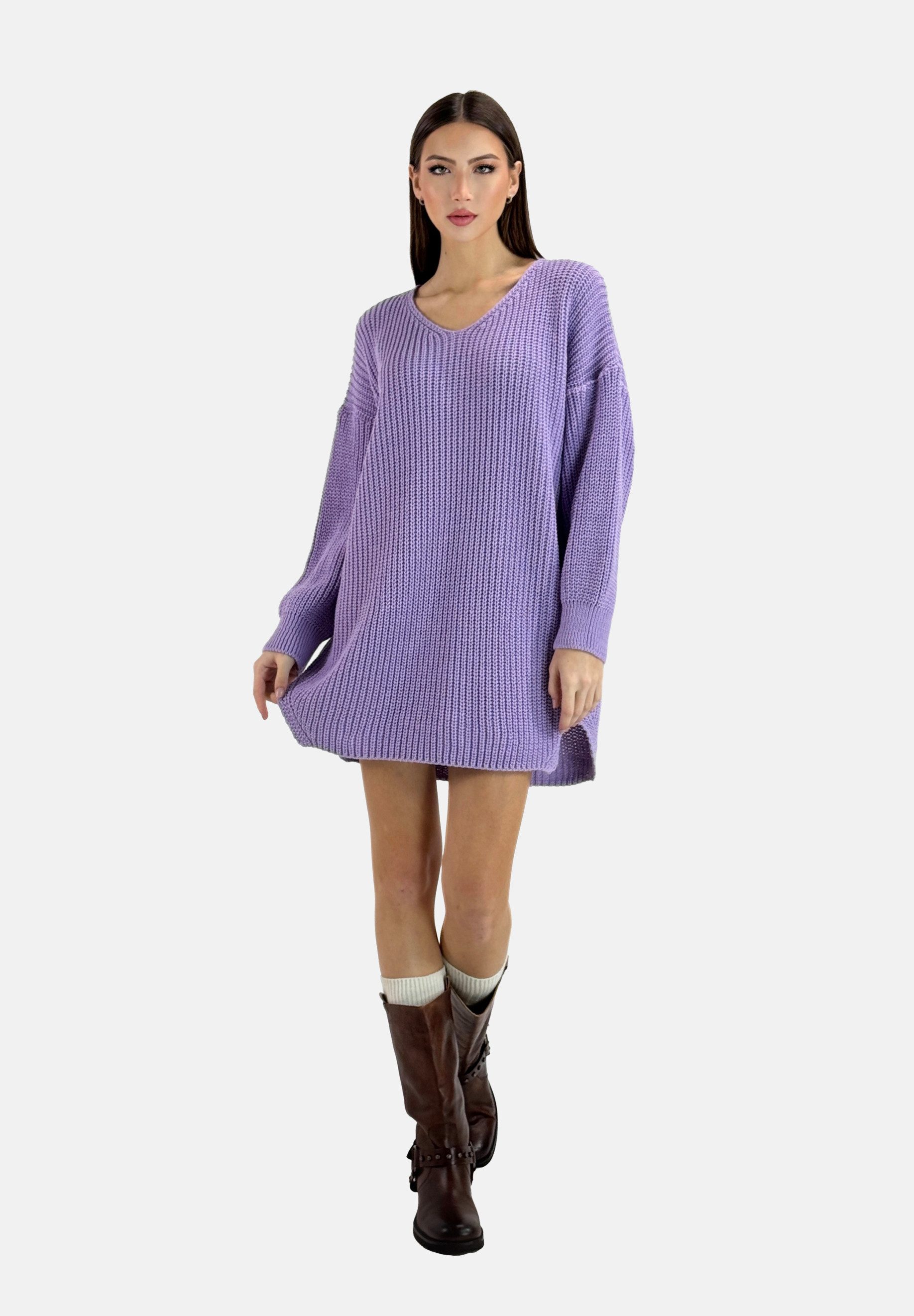 Elara Strickpullover Elara Damen Strickpullover Runderkragen (1-tlg)