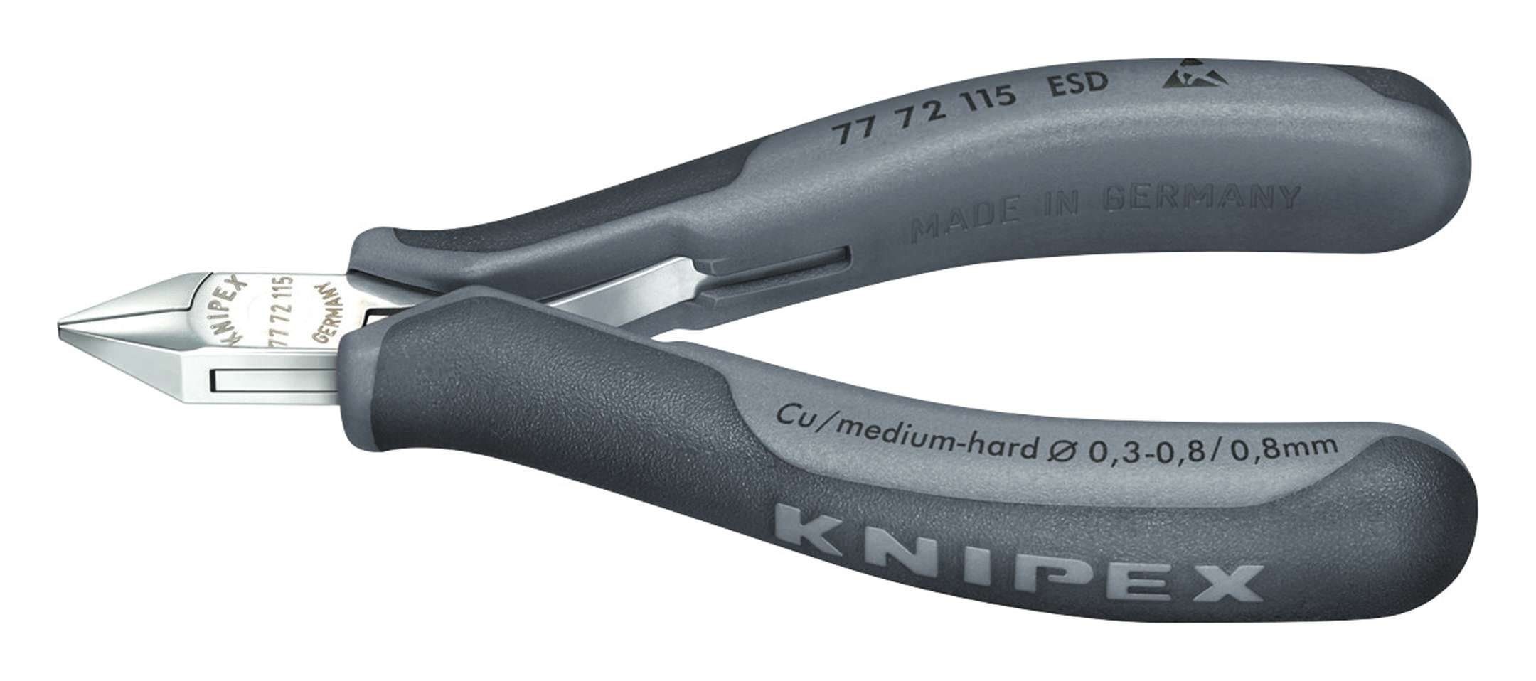 Knipex Seitenschneider, Elektronik ESD 115 mm Spitzer Minikopf mit kleiner Facette