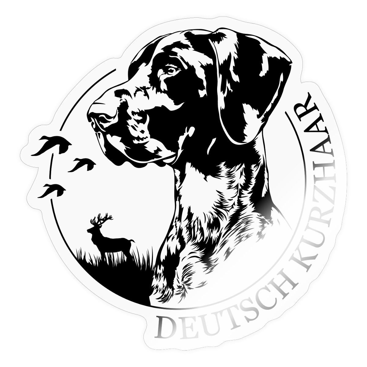 Spreadshirt Aufkleber Deutsch Kurzhaar Jagdhunde Portrait Hund Sticker Aufkleber