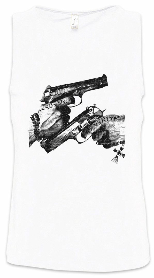 Urban Backwoods Tanktop Veritas Aequitas Ärmelloses T-Shirt Boondock Tattoo Saints Art Show Convention Mafia Mob Artist