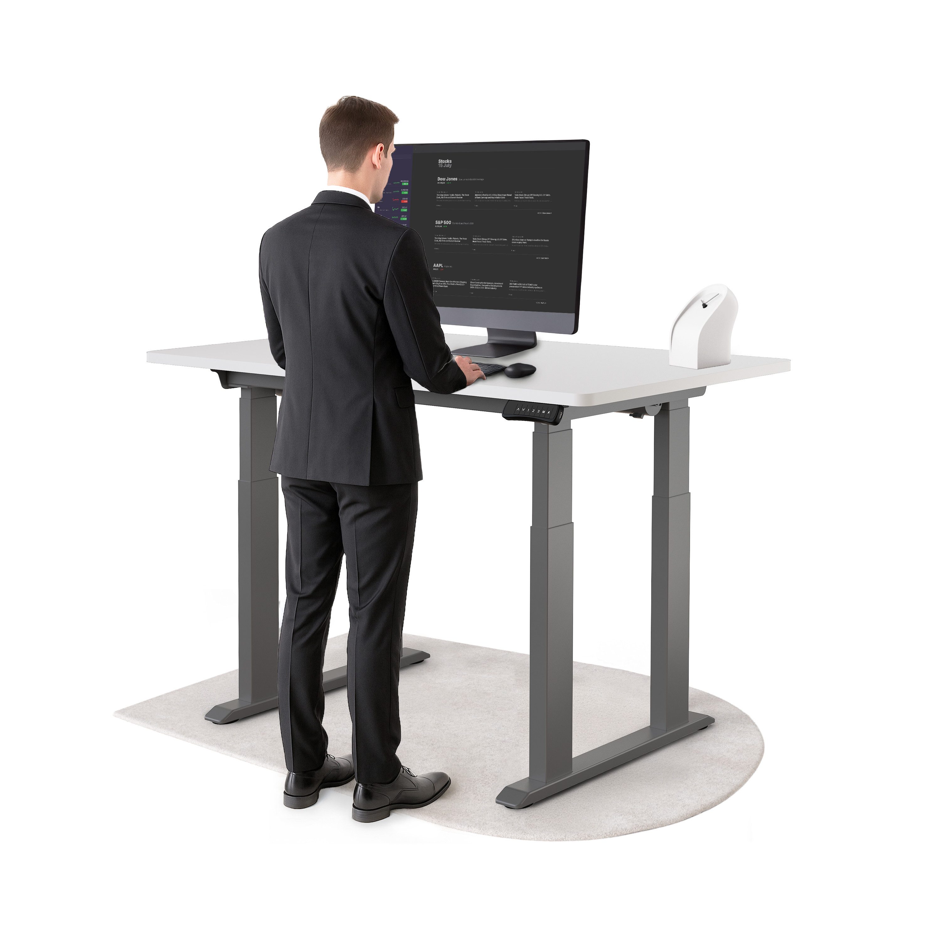 DESKSPACE Schreibtisch TITAN Elektrisch höhenverstellbar mit leisem Dual Motor hohe Traglast (Einzelschreibtisch), leiser Motor unter 50 dB, hohe Tragfähigkeit bis 200 kg