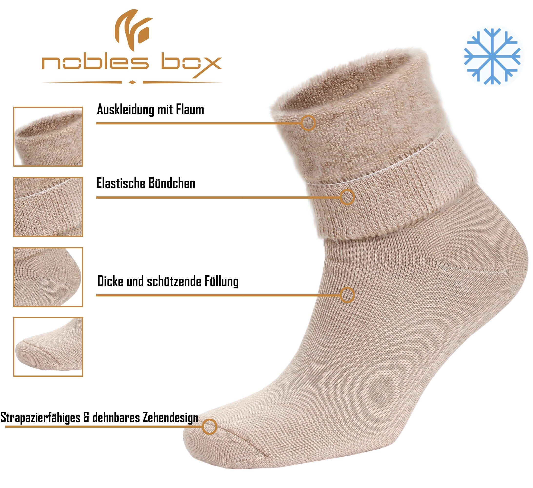 Wintersocken Herren EU Arbeitssocken 41-46 Größe) Thermosocken Socken, Beige Warme (Beutel, Herren Herren 2-Paar, NoblesBox