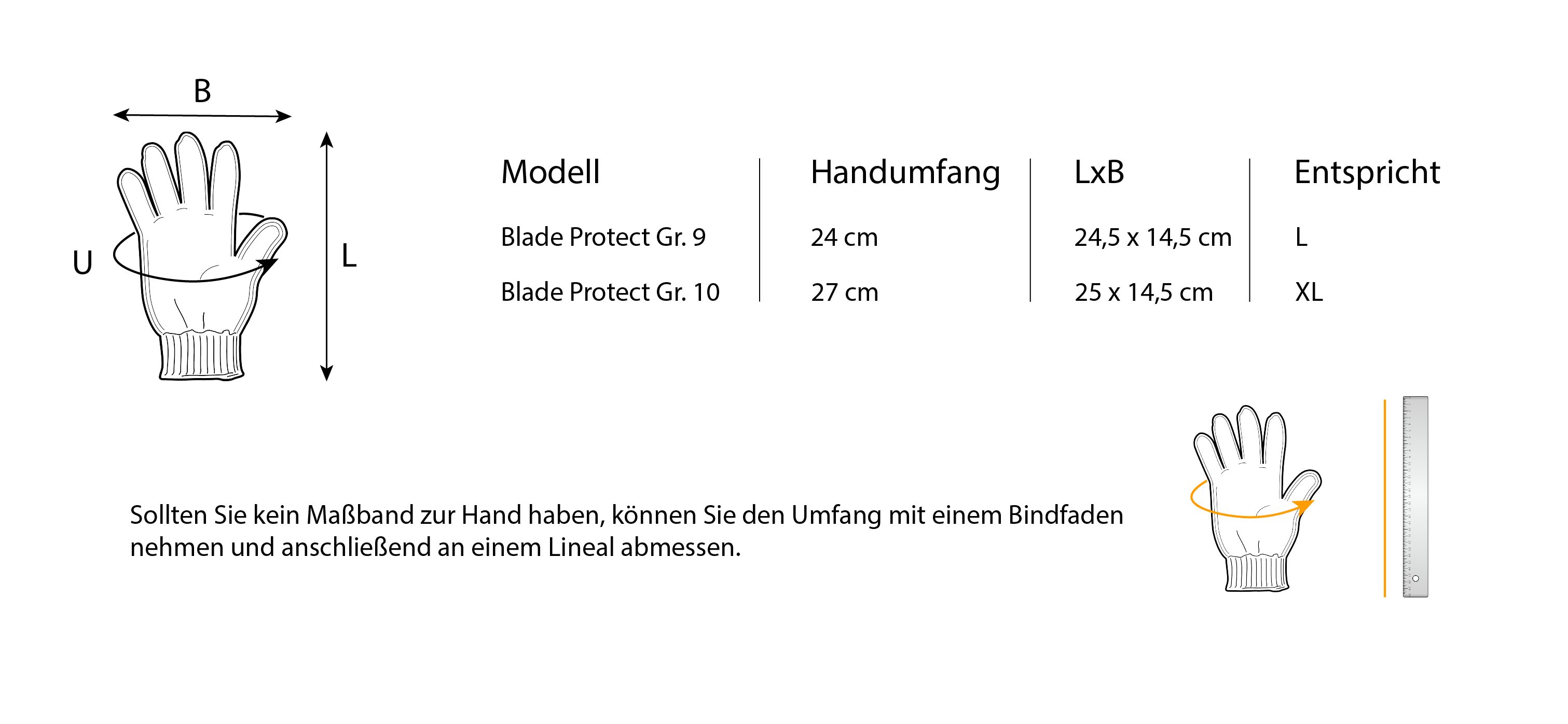 Gr. Blade Schnittschutzhandschuhe Set) Protect Schnittschutzhandschuh 10 Touchscreen-Finger (3er TECH-CRAFT