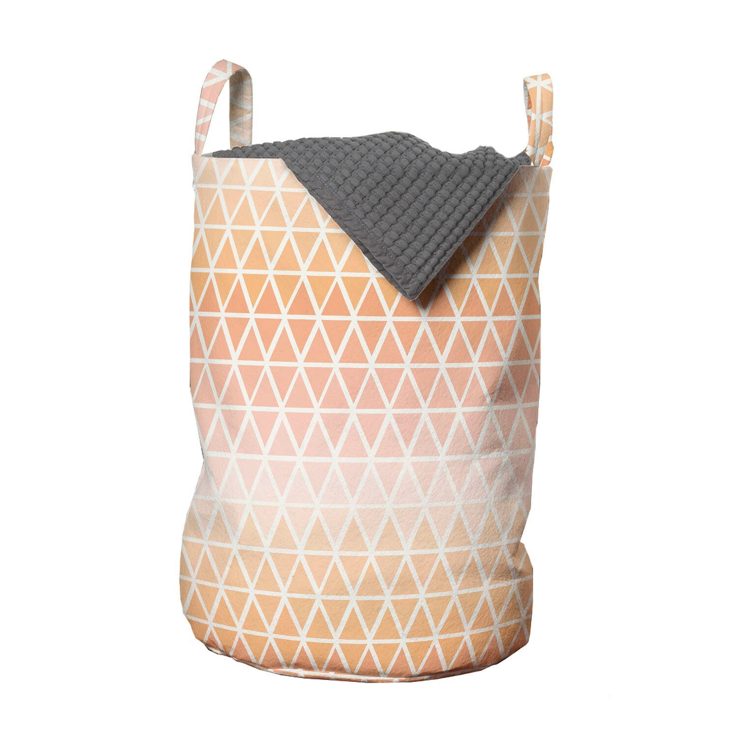 Abakuhaus Wäschesäckchen Wäschekorb mit Griffen Kordelzugverschluss für Waschsalons, Abstrakt Pastell Peachy Triangles