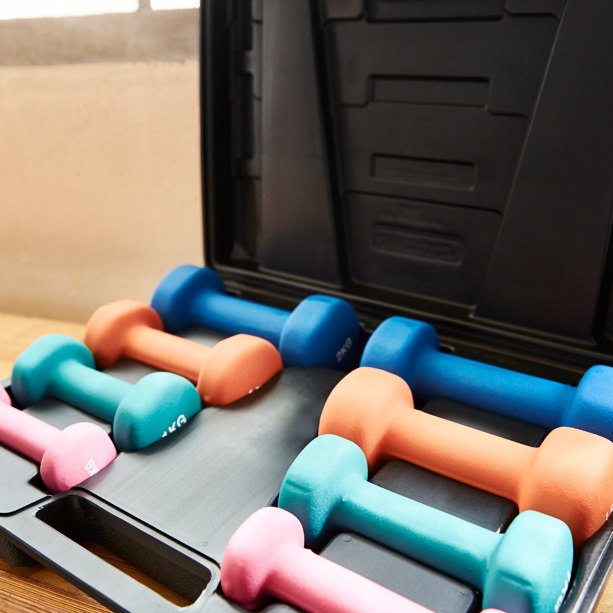 GORILLA SPORTS Gymnastikhantel Gymnastikhanteln Set 10 kg mit Koffer