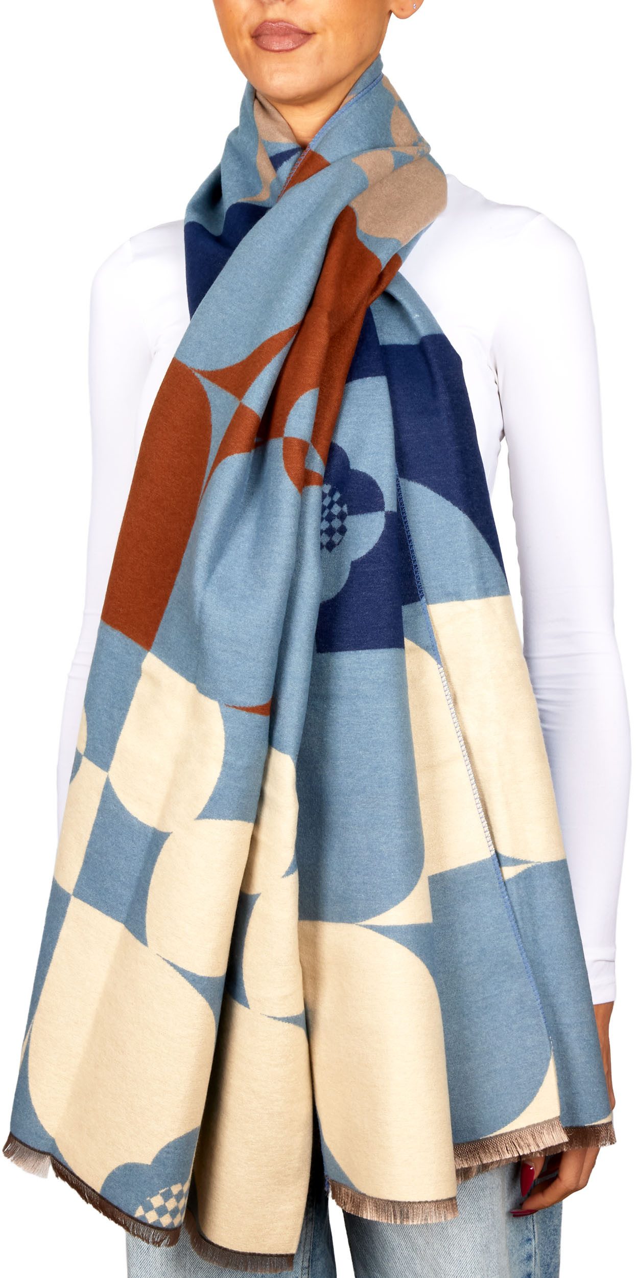 BRUBAKER Schal Cashmirillo Damen Schal mit Modernem Muster - 70 x 200 cm - Warm, (Oversized Schal für Herbst und Winter, 1-St), Kuschelig mit weichem Kaschmir-Gefühl - Damenschal Winterschal