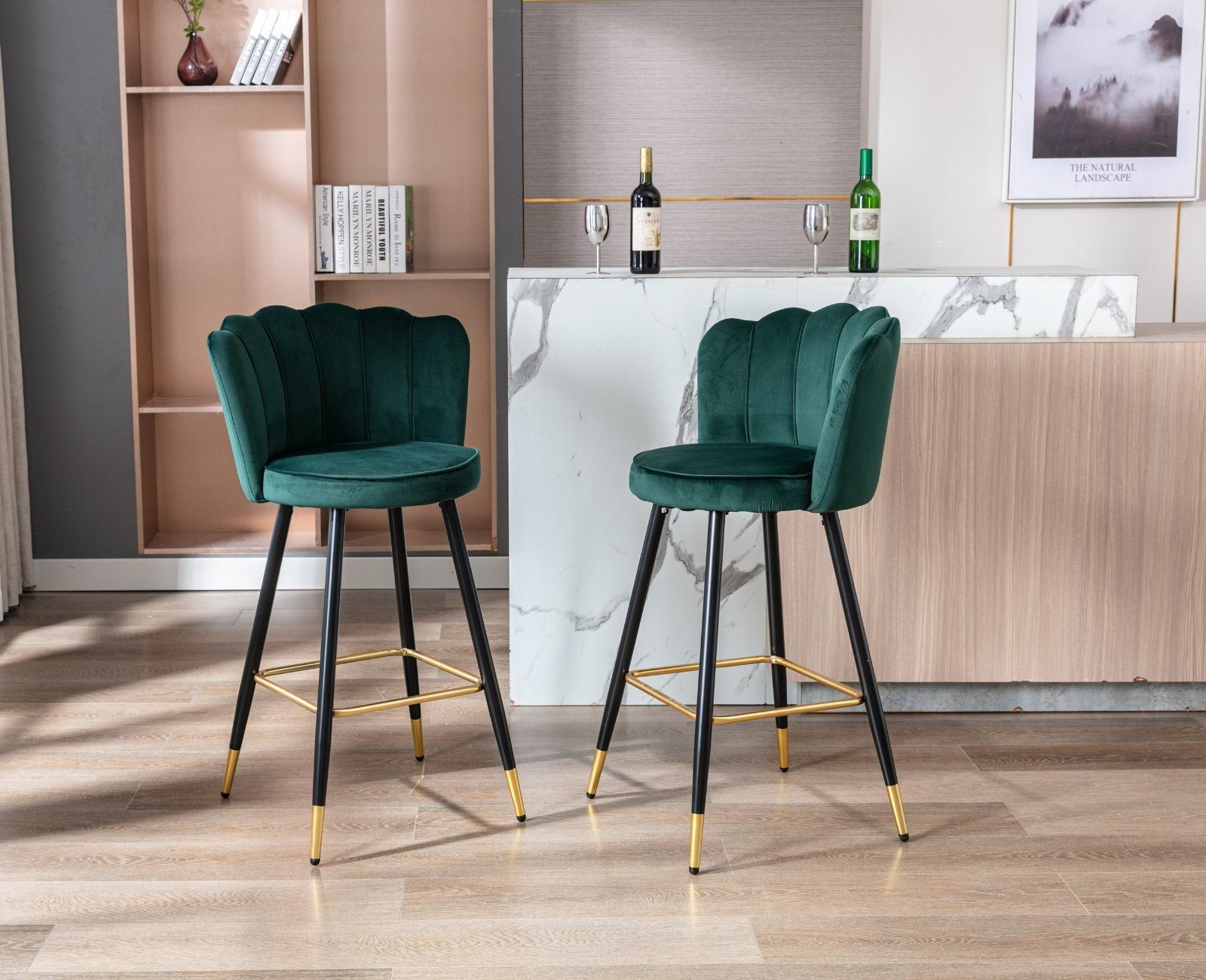 WAHSON OFFICE CHAIRS Barhocker 2er Set Barstuhl Bistrohocker mit Lehne günstig online kaufen