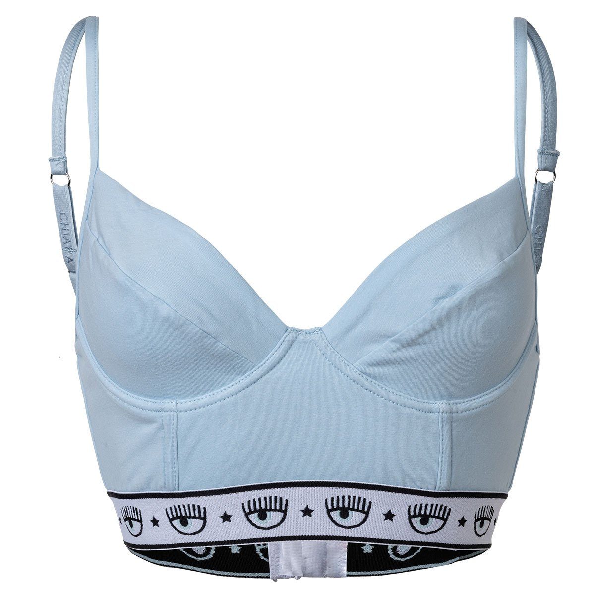 - mit Bralette Cotton Hellblau Bügel, CHIARA Logobund, Bustier Damen FERRAGNI BH,