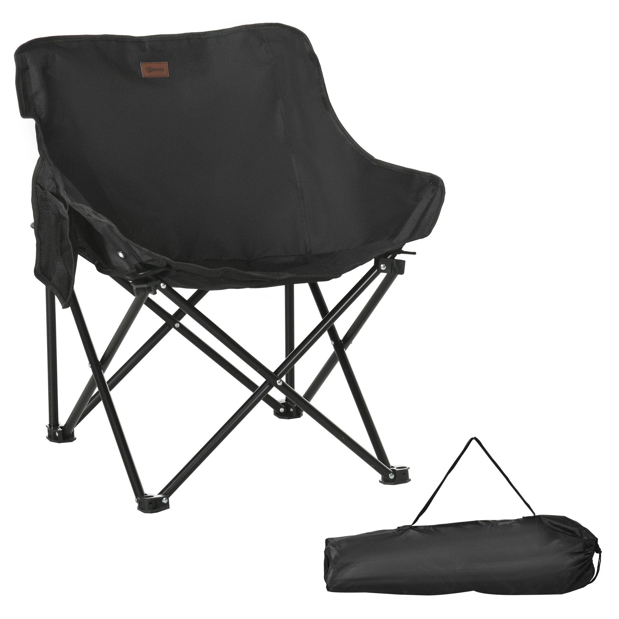 Outsunny Campingstuhl faltbarer Gartenstuhl mit Seitentasche, günstig online kaufen