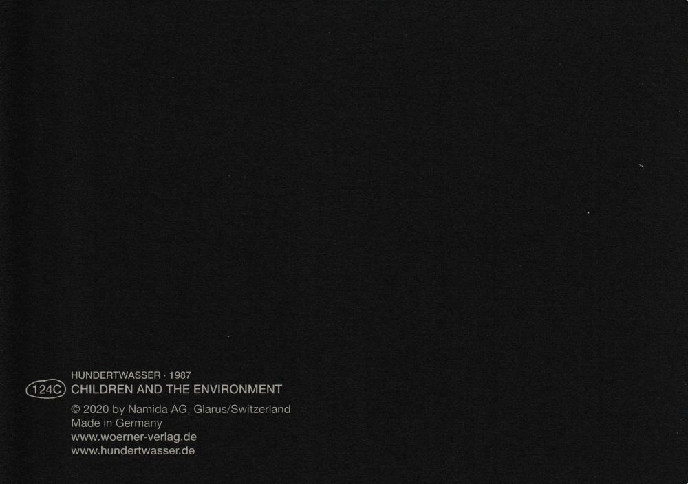 ENVIRONMENT" Kunstkarte Hundertwasser "CHILDREN THE Postkarte AND