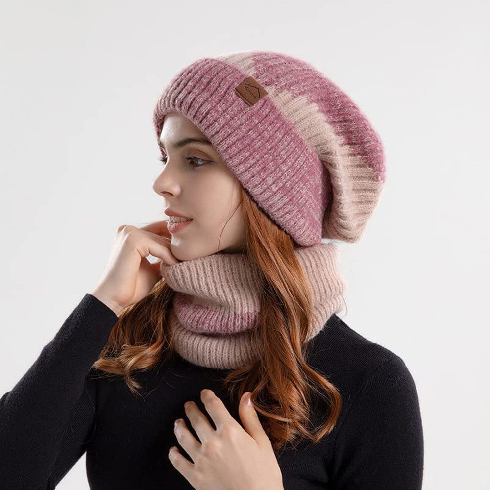 Cachito Mütze & Schal Herbst Winter Schal und Mütze Set 55-60CM Wintermütze Strickmütze mit Schal Damen Warme Mütze Beanie – Bild 5 von 5