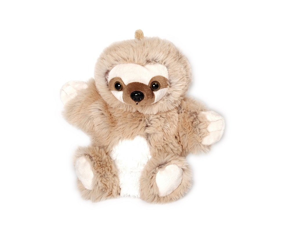 inware Kuscheltier Handpuppe Faultier 20 cm hellbraun Plüschfaultier