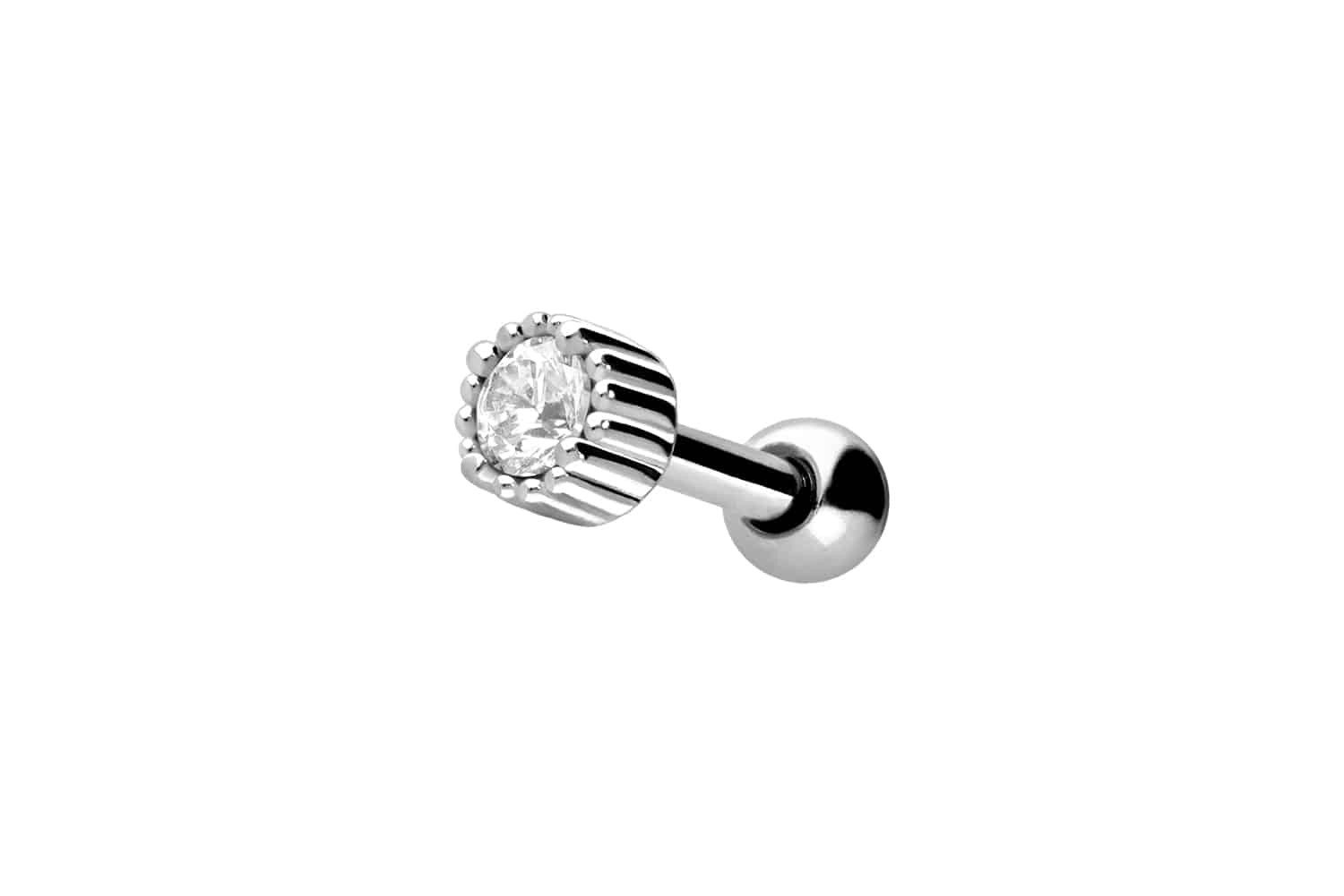 PIERCINGLINE Piercing-Set Chirurgenstahl Ohrpiercing KRISTALL (Mini-Barbells, 1-tlg)