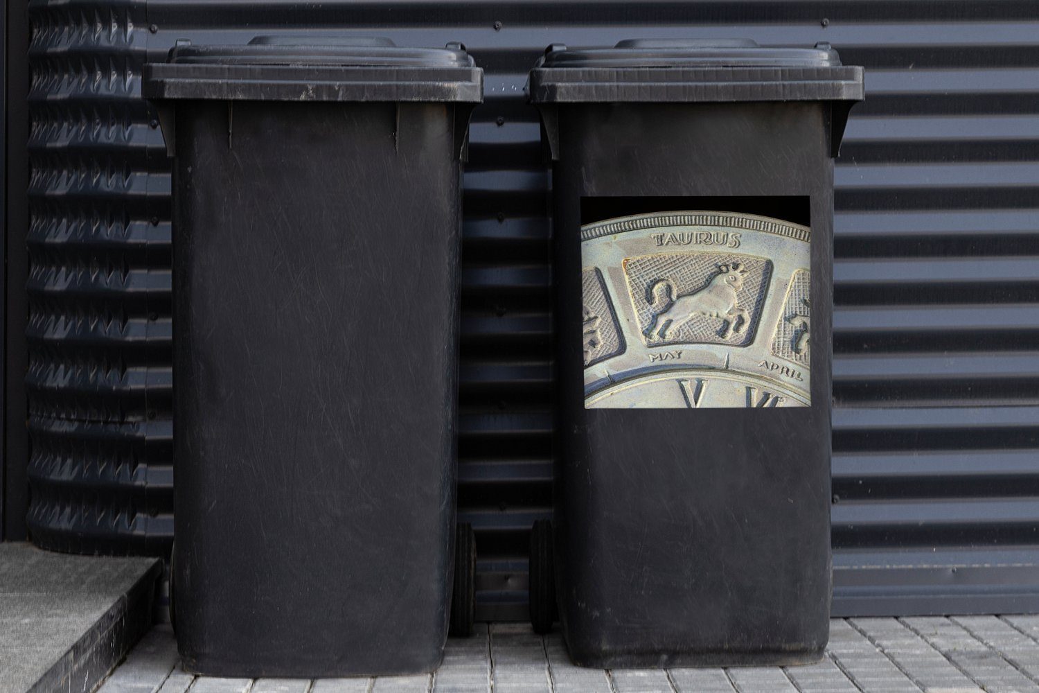 MuchoWow Wandsticker Das Abfalbehälter Mülltonne, Taurus Sticker, St), Sternbild Container, einer auf Mülleimer-aufkleber, (1 Sonnenuhr