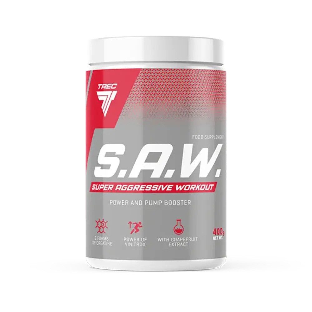TREC Nutrition TREC Nutrition S.A.W Pre Workout Booster 400g Pulver, Hochkonzentrierte Pre-Workout-Formel