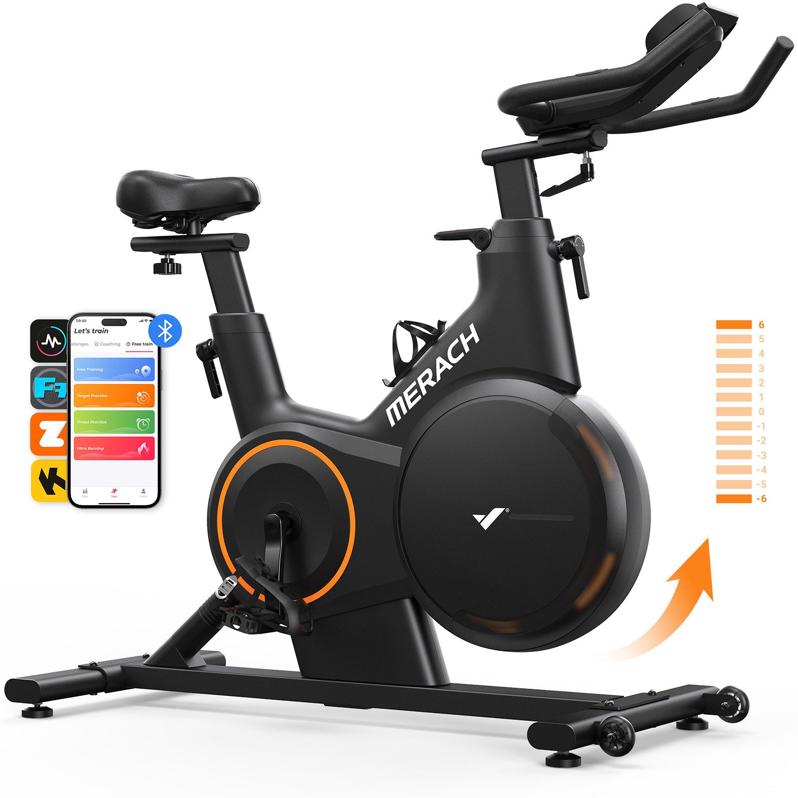 Heimtrainer Heimtrainer Fahrrad, magnetisches Fitnessbike mit APP für Zuhause