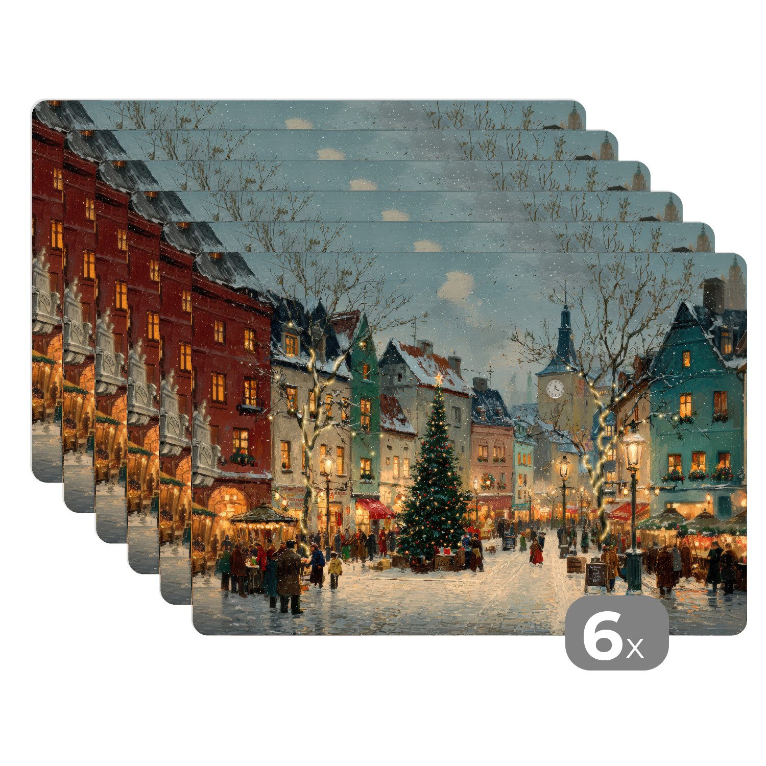 MuchoWow Platzset Weihnachtliche Atmosphäre - City günstig online kaufen