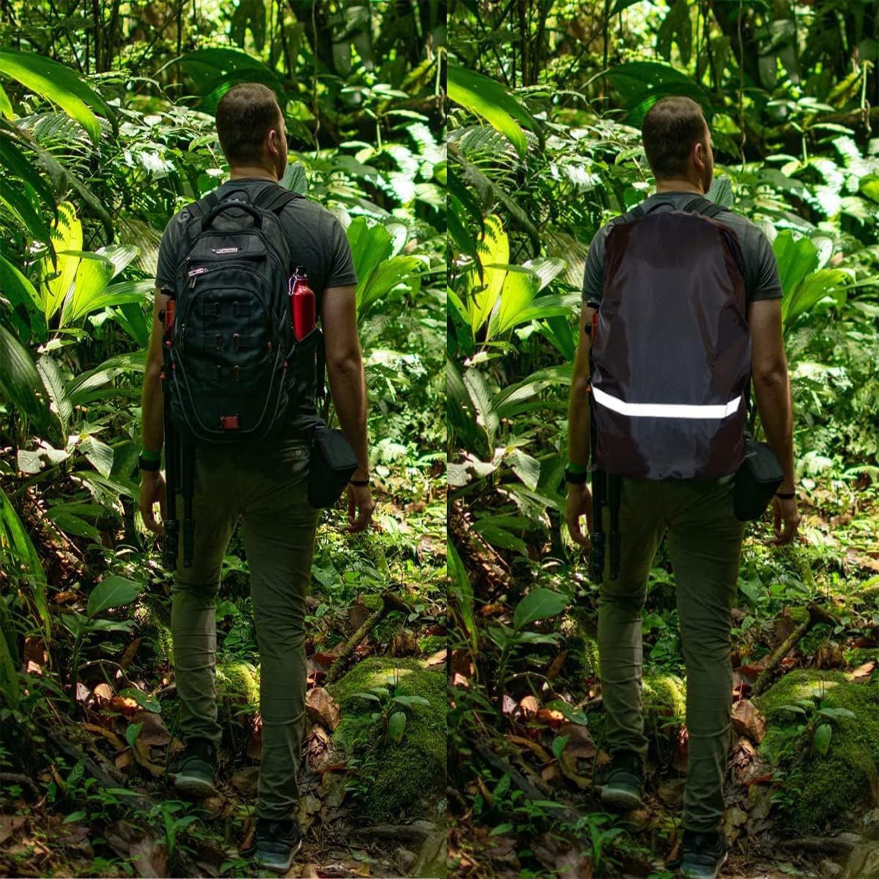 Courageous Backpack Rain Cover, Rain Cover for Backpacks (18-55L), Waterproof with Reflective Strips (Universal Windproof Rain Cover for Backpacks, Hiking, Camping, Traveling, Cycling), Multiple Sizes S/M/L, 100% Waterproof, Highly Reflective, Widely Used