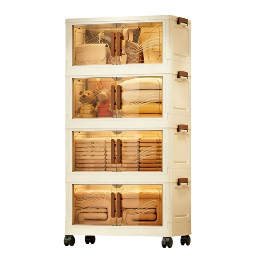 Kityhome Aufbewahrungsbox Stapelbare Aufbewahrungsbox mit Tür günstig online kaufen