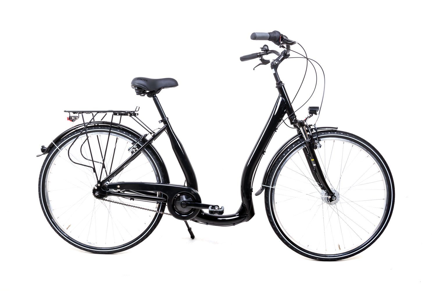 Sprick Cityrad 28 Zoll City Bike 7 Gang Nabenschaltung Tiefeinsteiger schwarz glanz, 7 Gang, Nabenschaltung