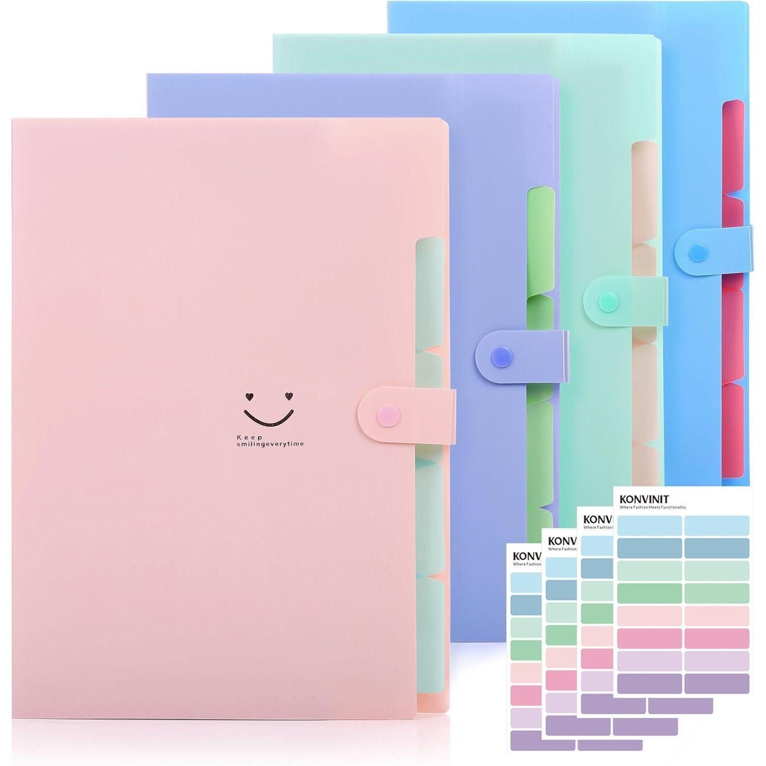LuxusKollektion Fächermappe Fächermappe A4 Ordnungsmappe 5 Tasche Dokumentenmappe mit