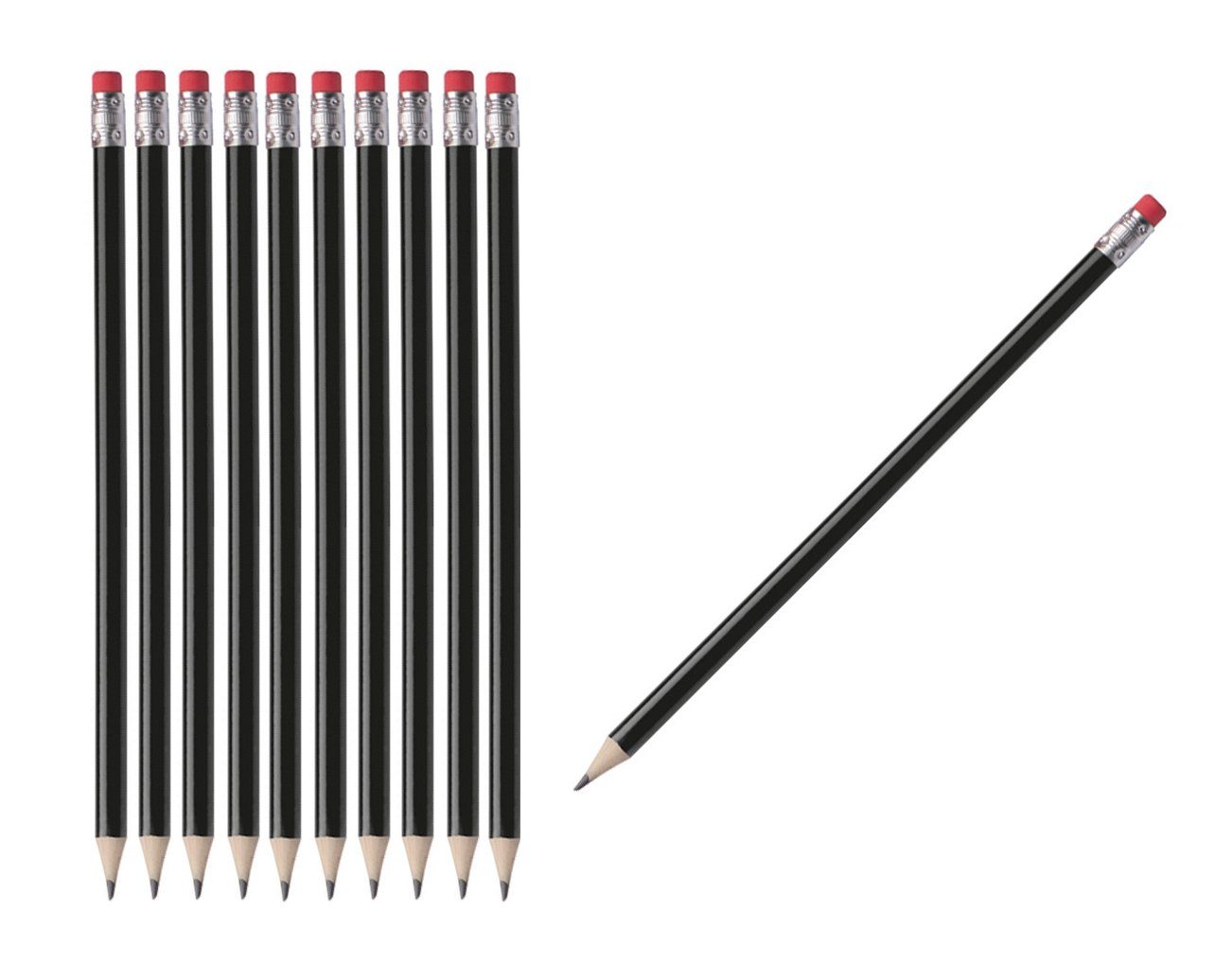 Livepac Office Bleistift 100 Bleistifte mit Radierer / HB / ohne Herstellerlogo / Farbe: lackie