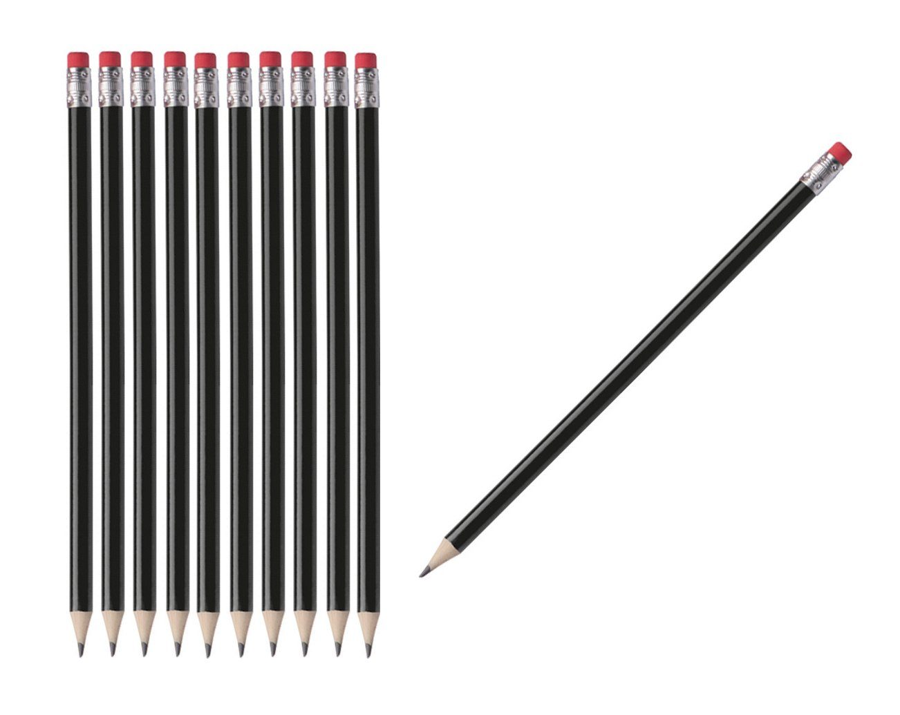 Macma Bleistift 10 Bleistifte mit Radierer / HB / ohne Herstellerlogo / Farbe: lackier