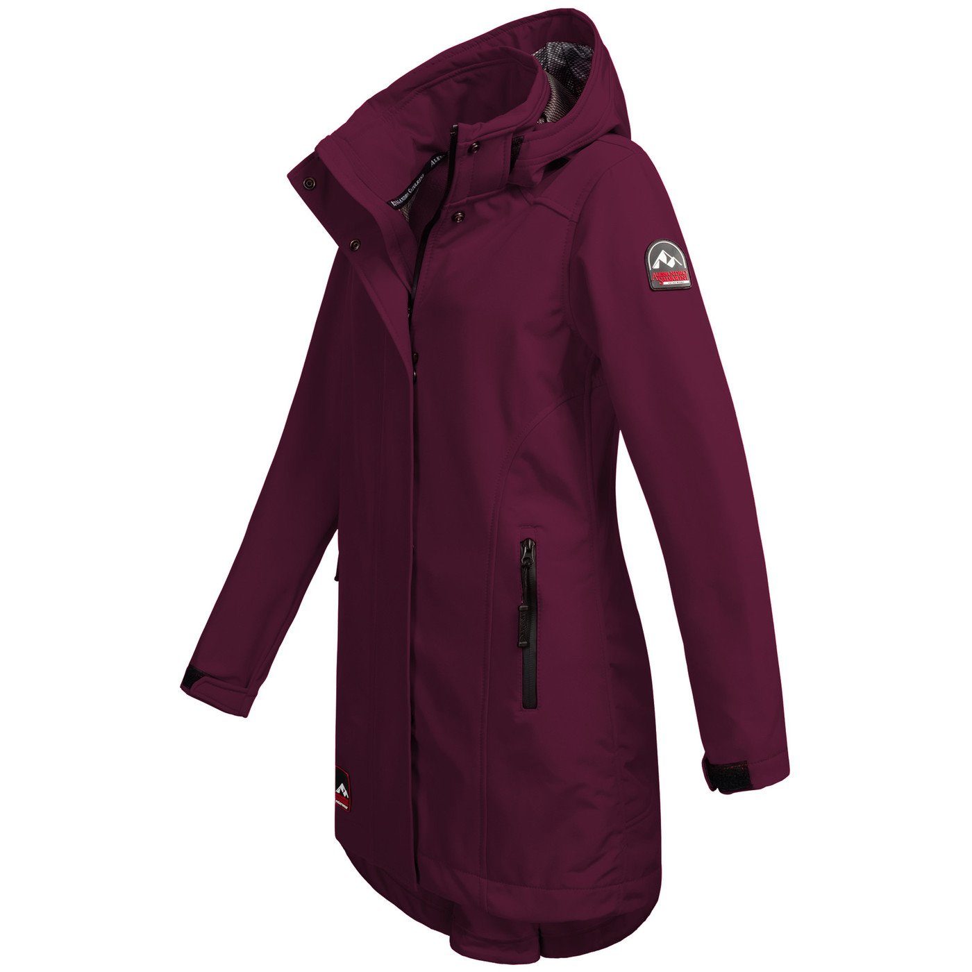 ASAngelina mit Kapuze Salvarini bordeaux Alessandro lang Softshelljacke abnehmbarer