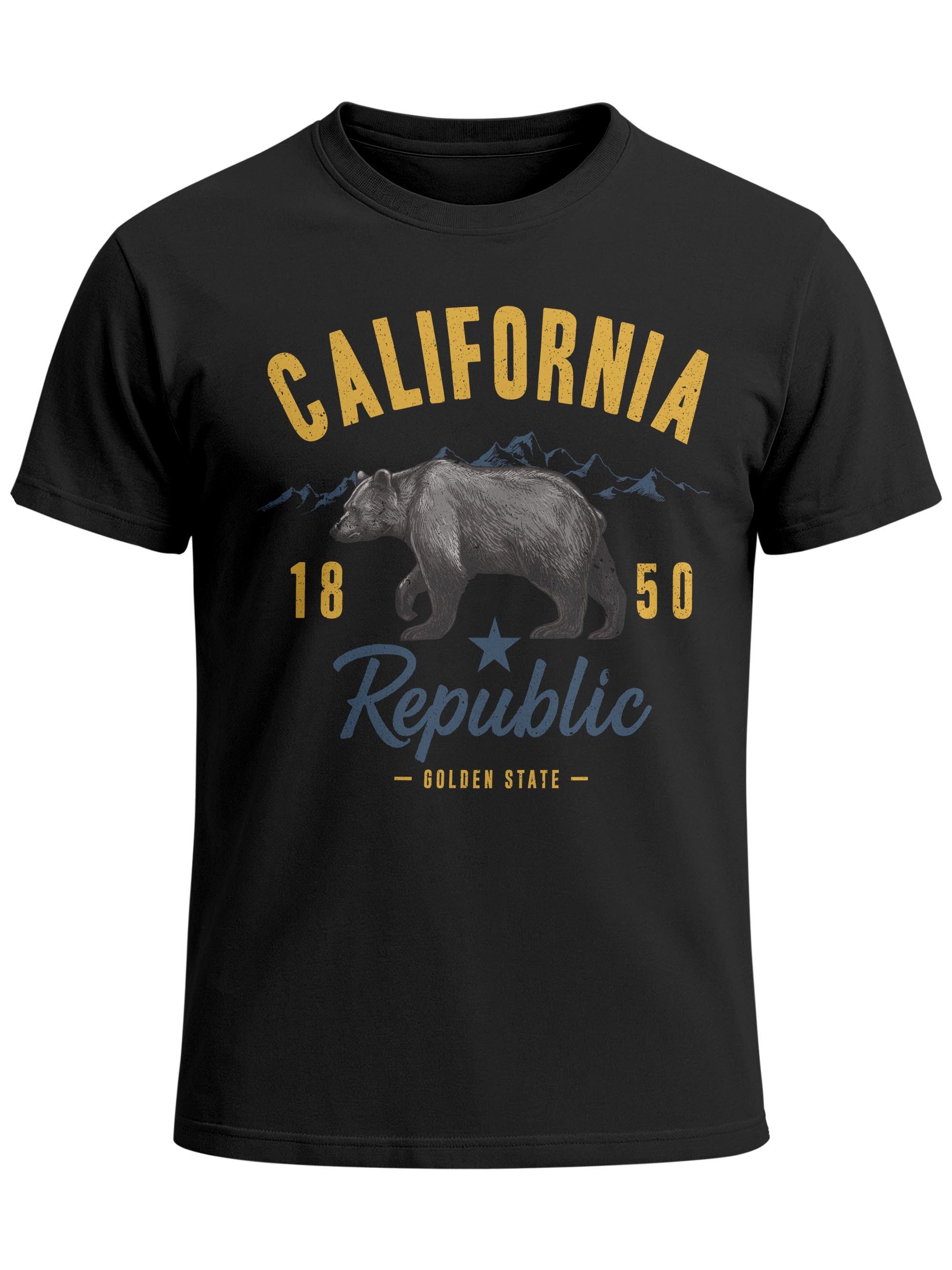 Neverless Print-Shirt Neverless® Herren T-Shirt California Sommer Summer Golden State USA mit Print