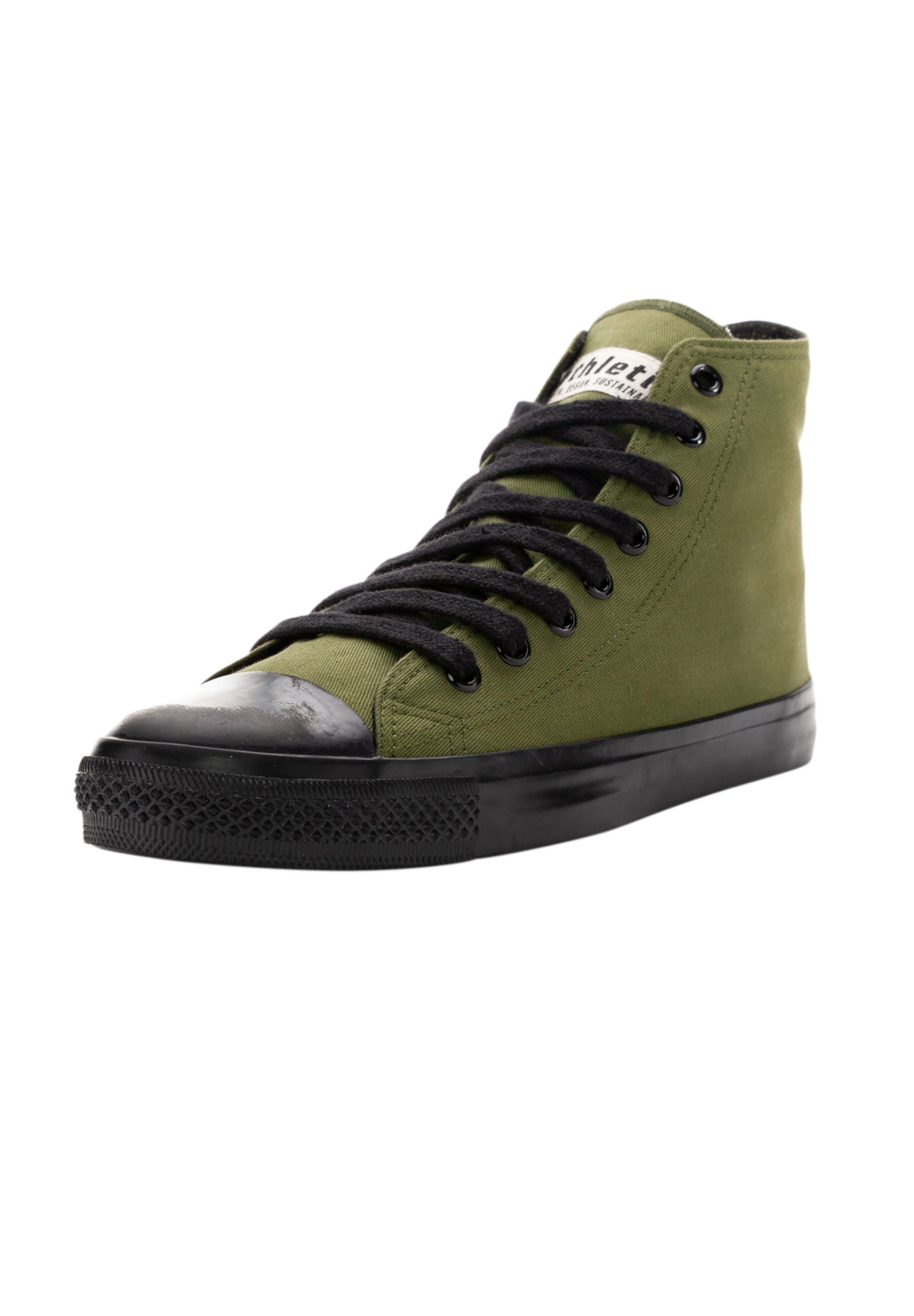 ETHLETIC Black Cap Hi Cut Sneaker Fairtrade Produkt camping green jet black