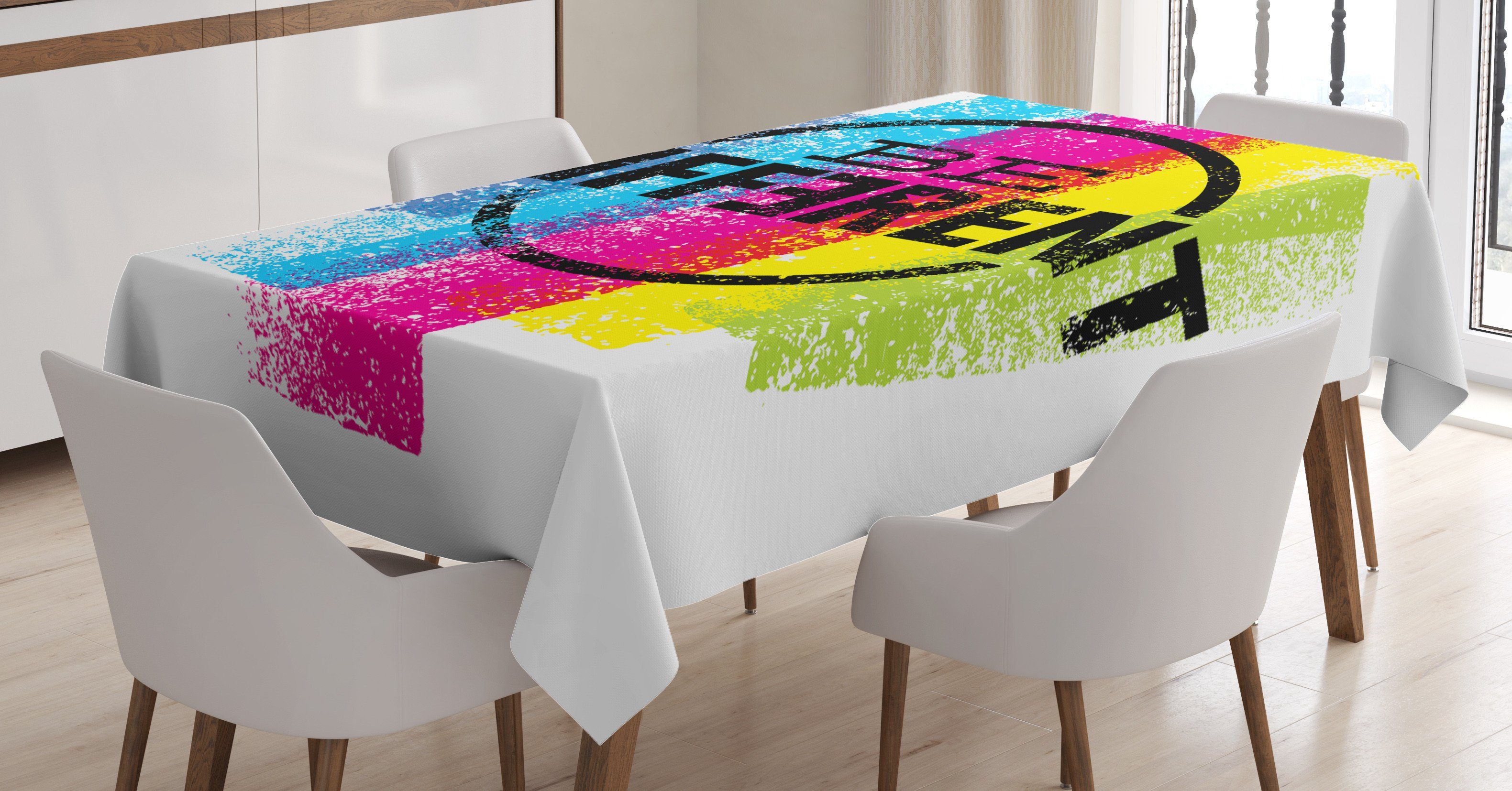 geeignet Tischdecke Bereich Be Farben, Different Waschbar Abakuhaus Motivation Für den Klare Farbfest Zitat Außen