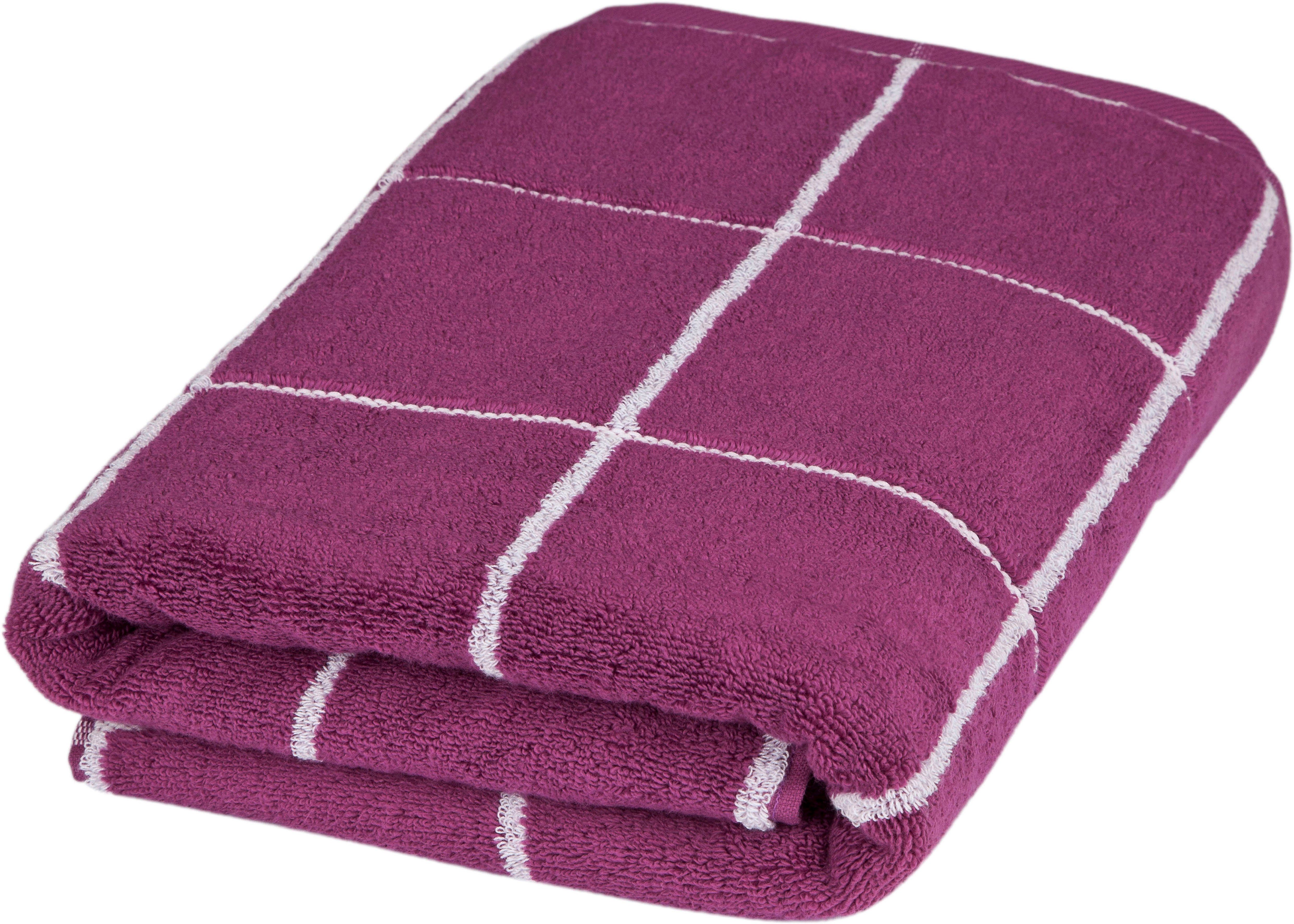 (1-St), Frottier Überkaro, Farben Duschtuch ROSS in fuchsia Cashmere modischen