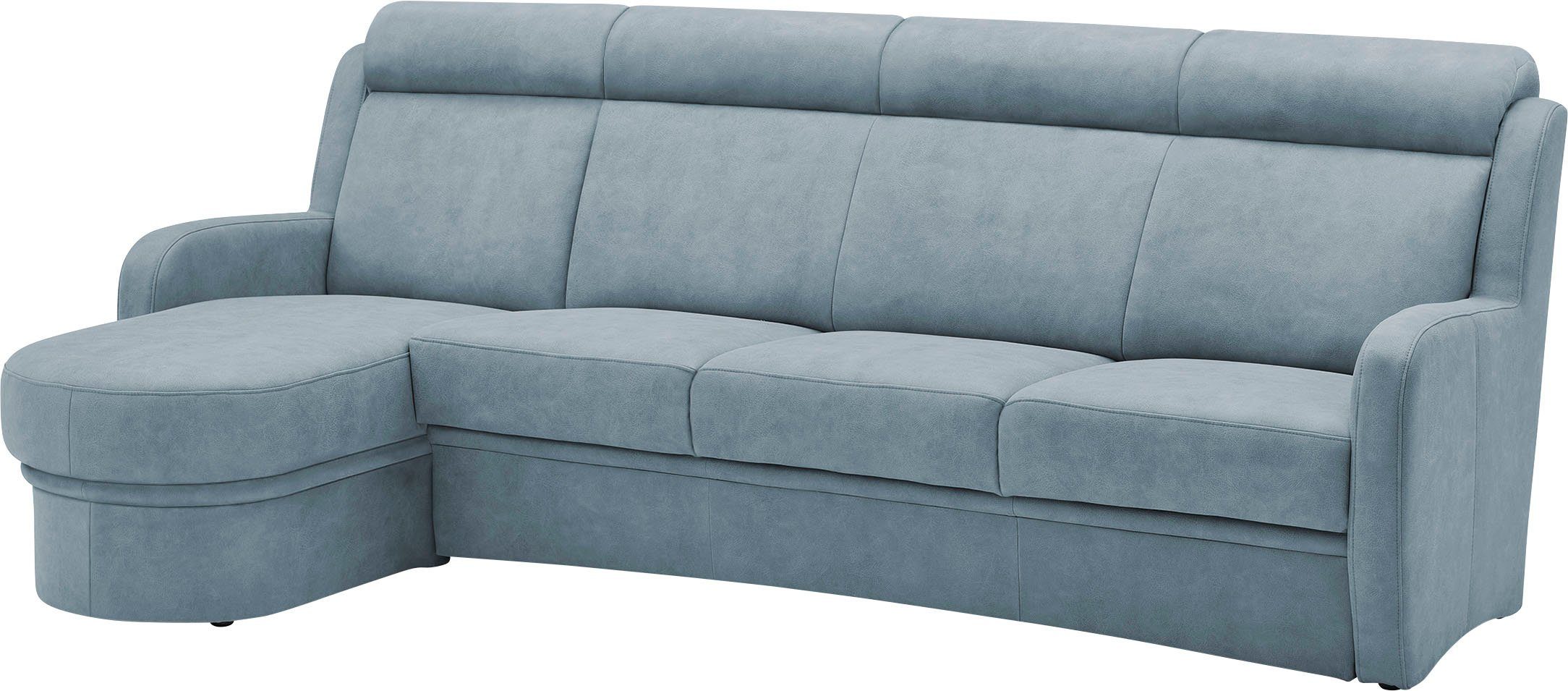 VILLA BECK Ecksofa Varese, 2 Teile, Kopfteilverstellung, wahlweise mit Sitzvorzug, in Sitzhöhe 49 cm