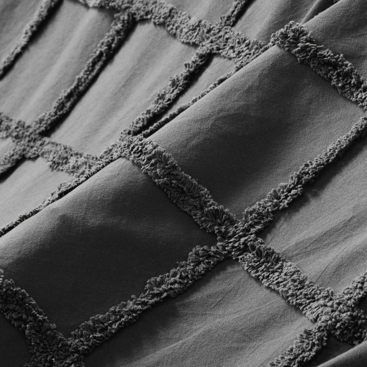 Plaid Baumwolldecke Anthrazit 150 x 125 cm Wohndecke 100% Baumwolle Fransen, Macosa Home, Fransen-Decke Sofadecke Modern