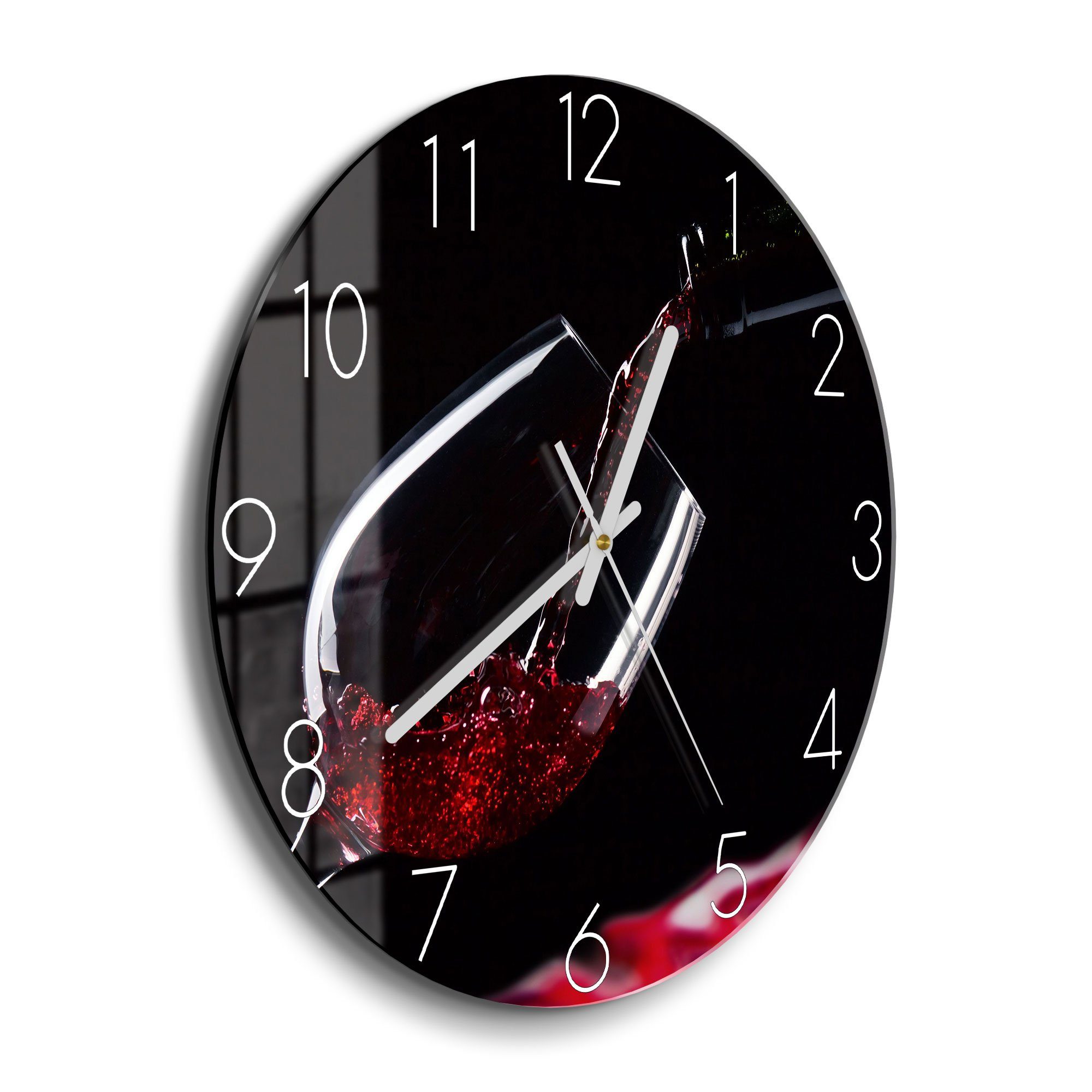 DEQORI Wanduhr 'Rotwein ins Glas gegossen' günstig online kaufen