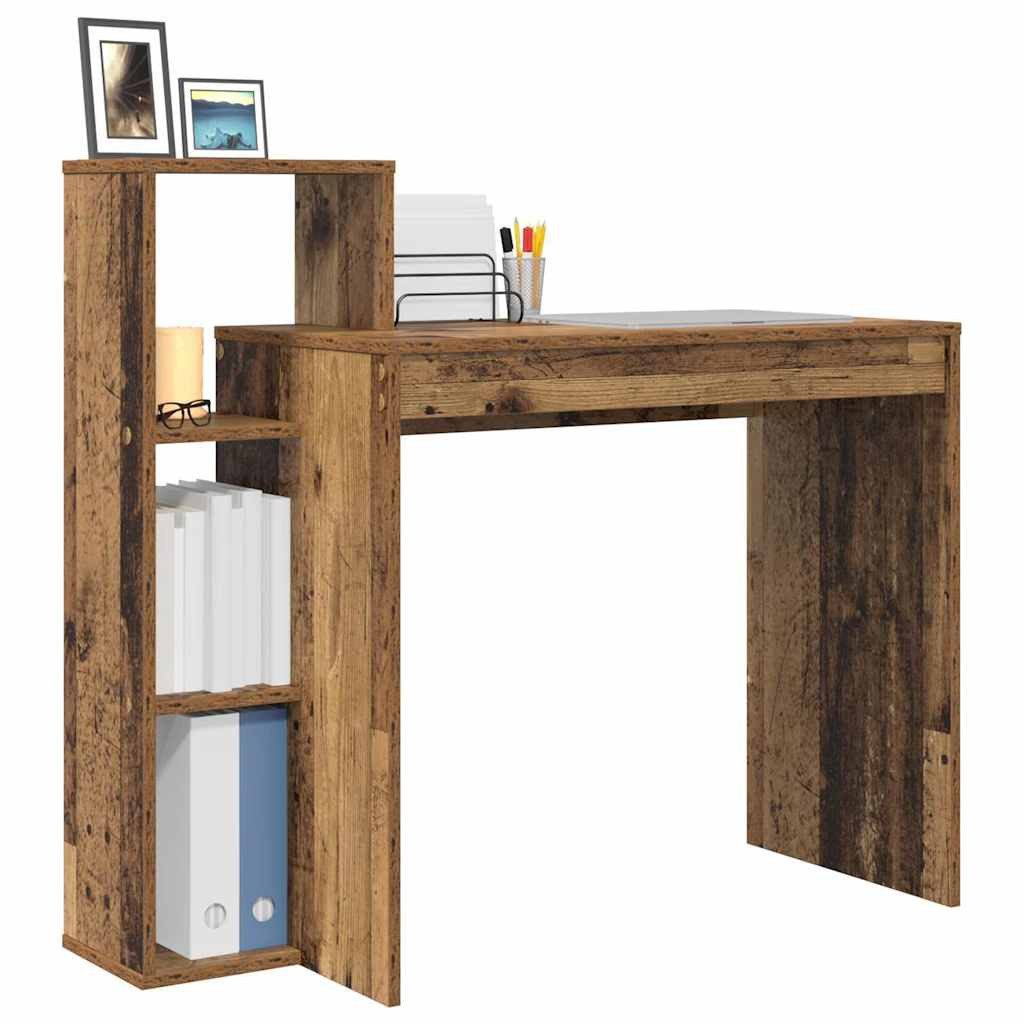 vidaXL Schreibtisch Schreibtisch mit Regal Altholz günstig online kaufen