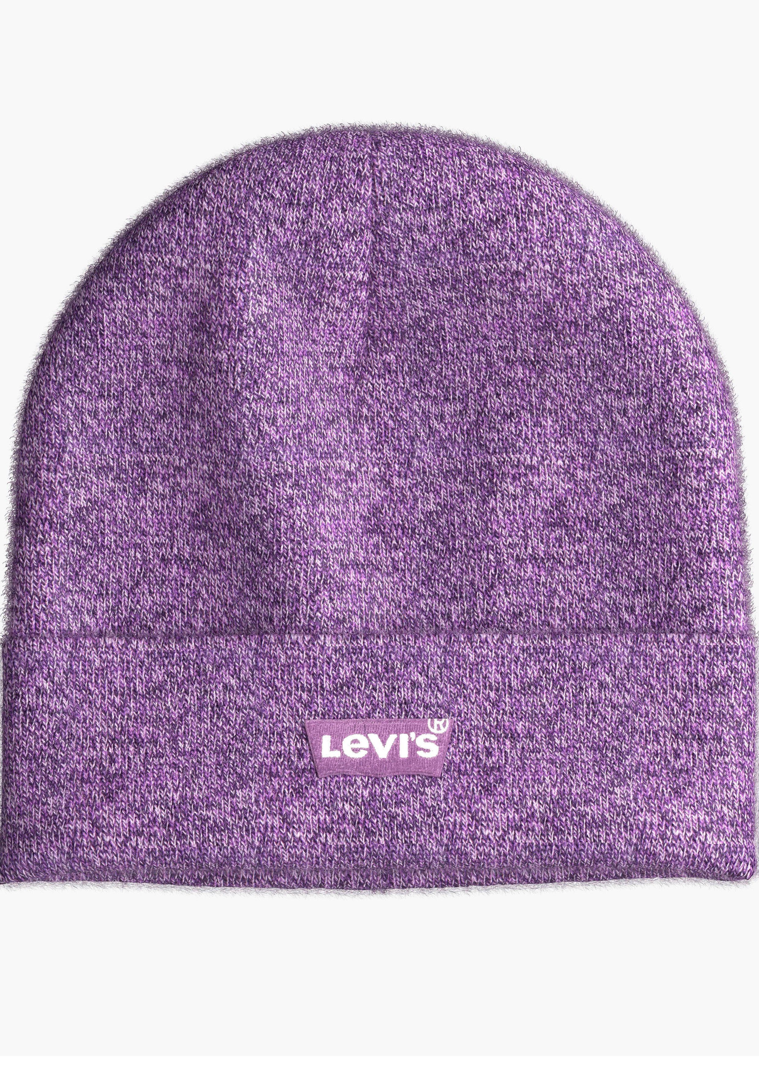 Beanie dark Ton-in-Ton Levi's® purple Logo mit