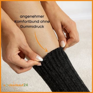sockenkauf24 Norwegersocken 4 Paar Alpaka Socken Damen & Herren Wintersocken warm mit Wolle